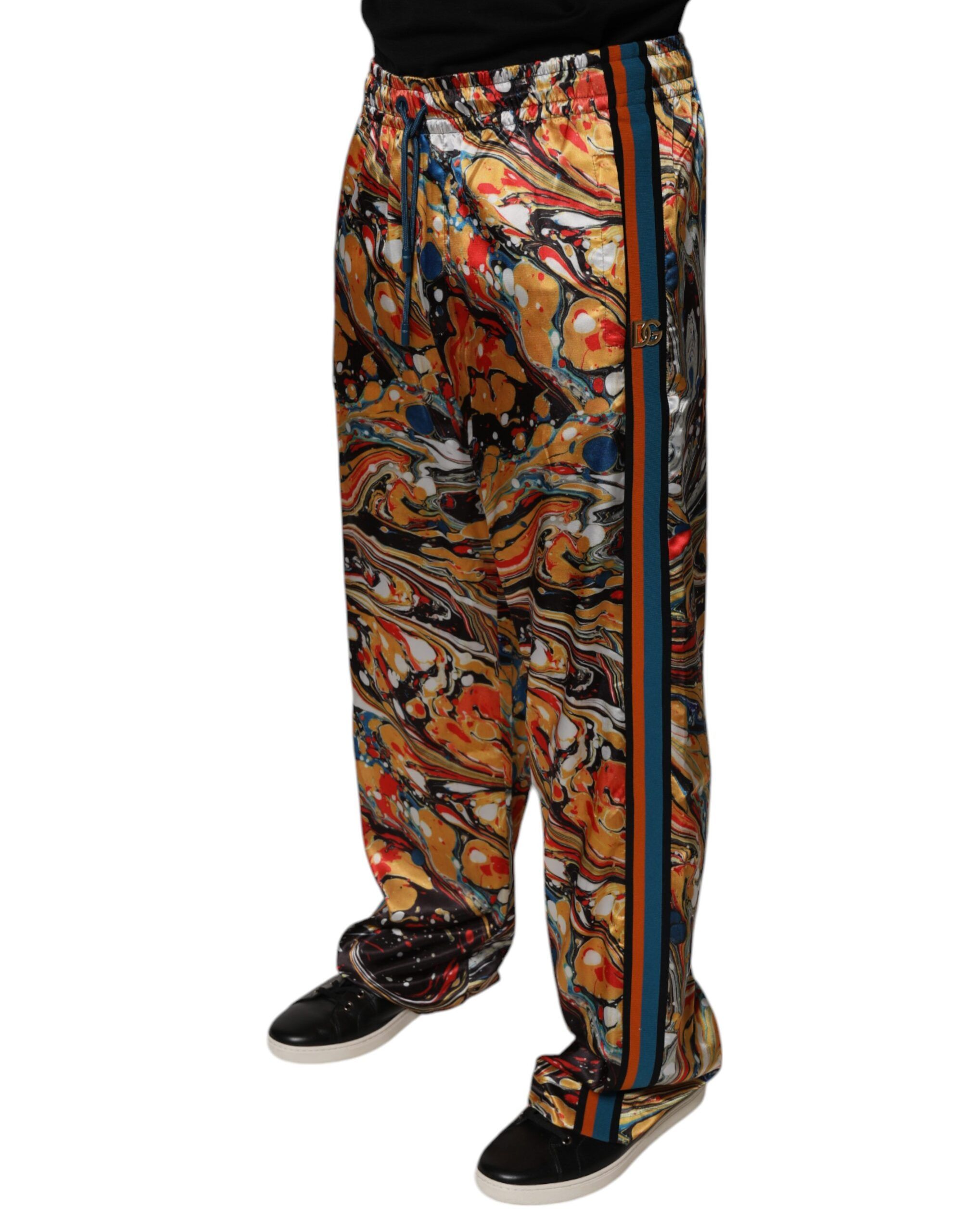 Marble Satin Men Tracksuit Men's Pants - Dolce & Gabbana - Modalova