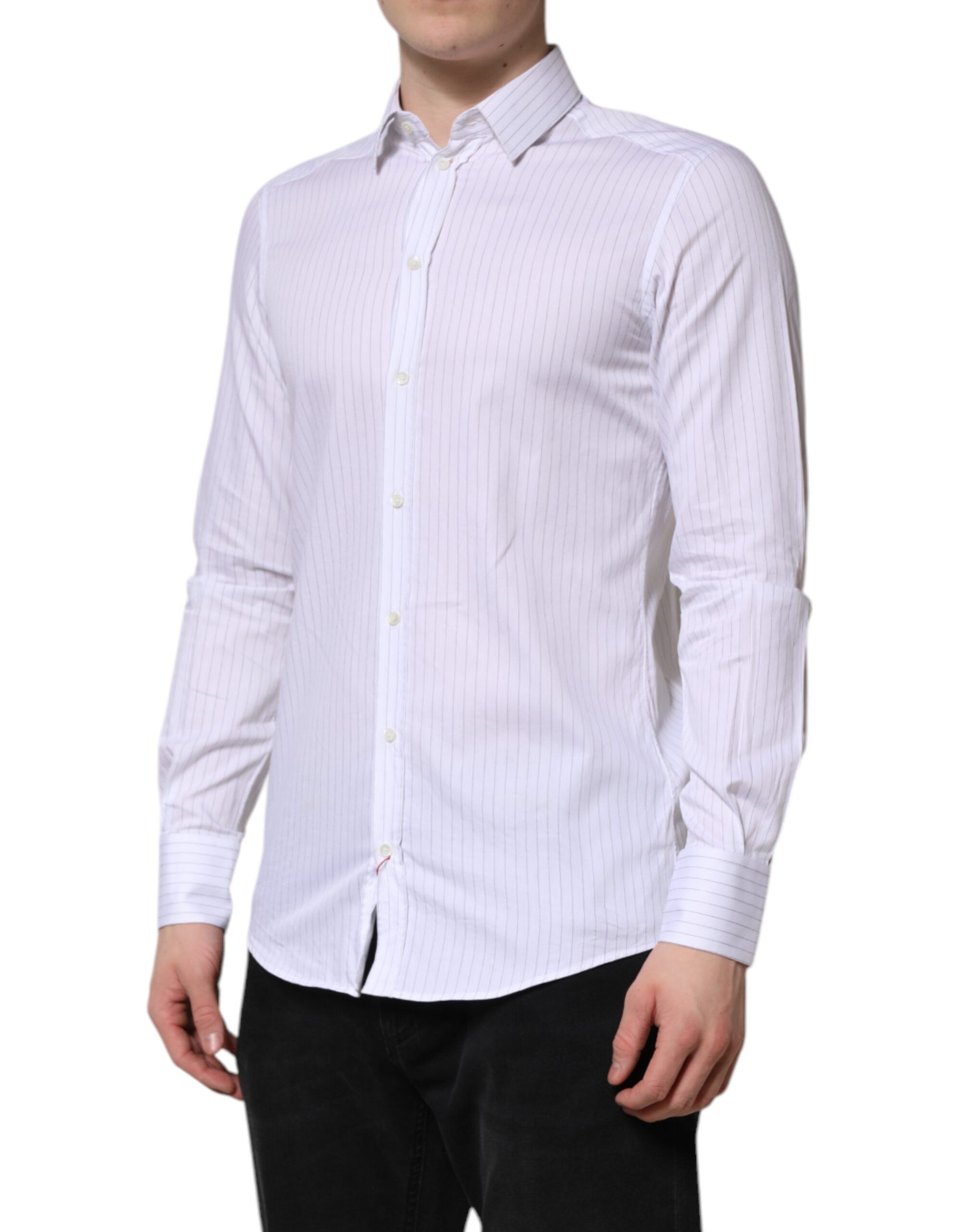 Stripes Cotton Long Sleeve Formal Men's Shirt - Dolce & Gabbana - Modalova