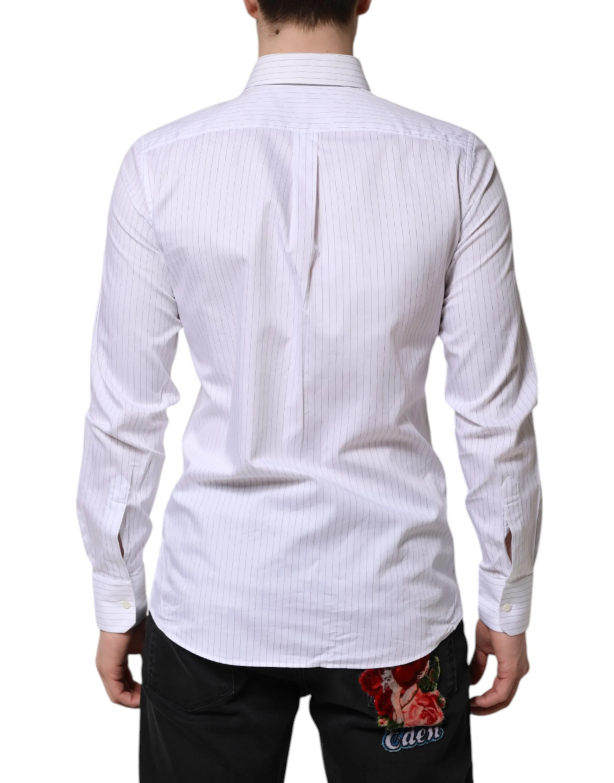 Stripes Cotton Long Sleeve Formal Men's Shirt - Dolce & Gabbana - Modalova