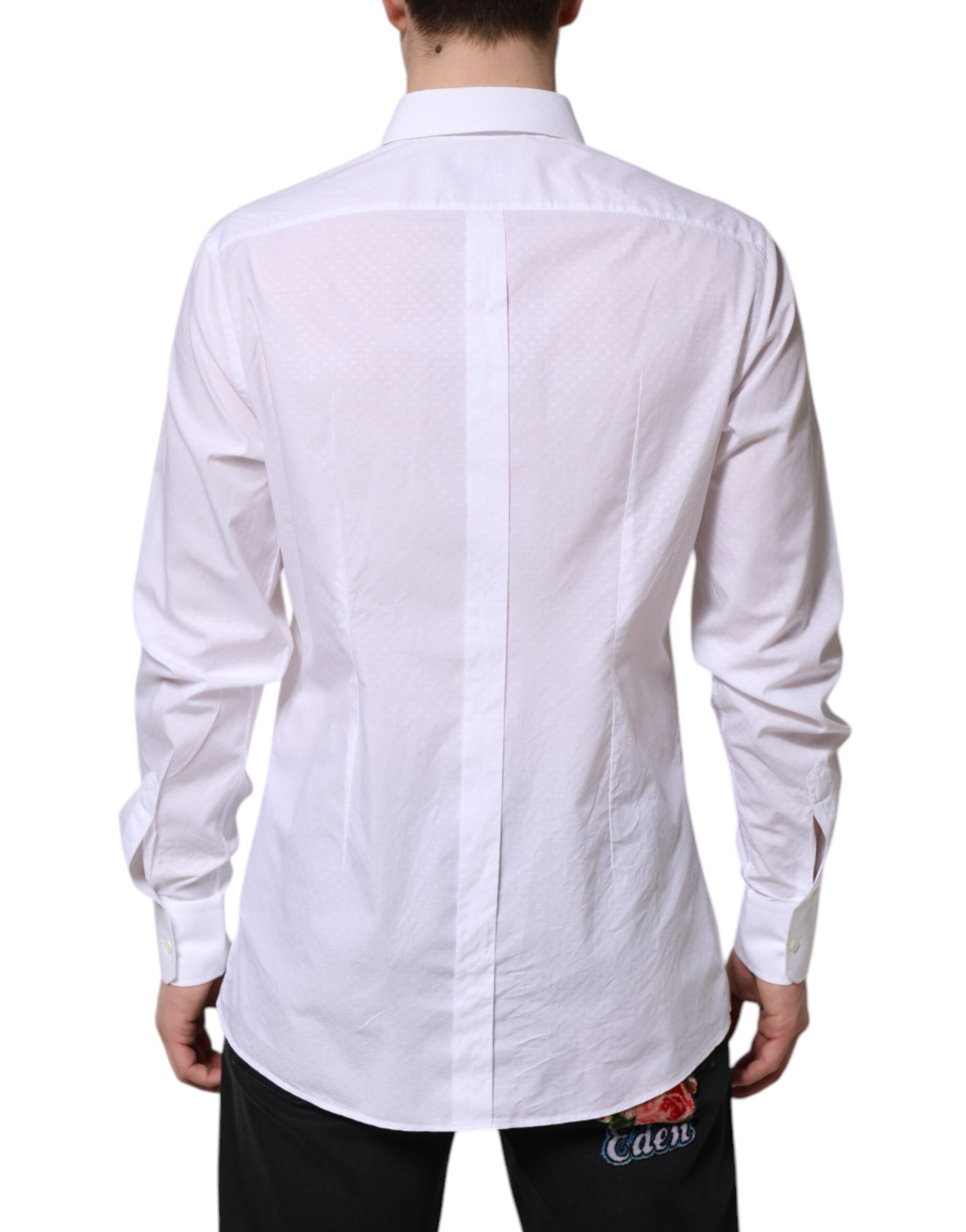 GOLD Cotton Long Sleeves Formal Men's Shirt - Dolce & Gabbana - Modalova