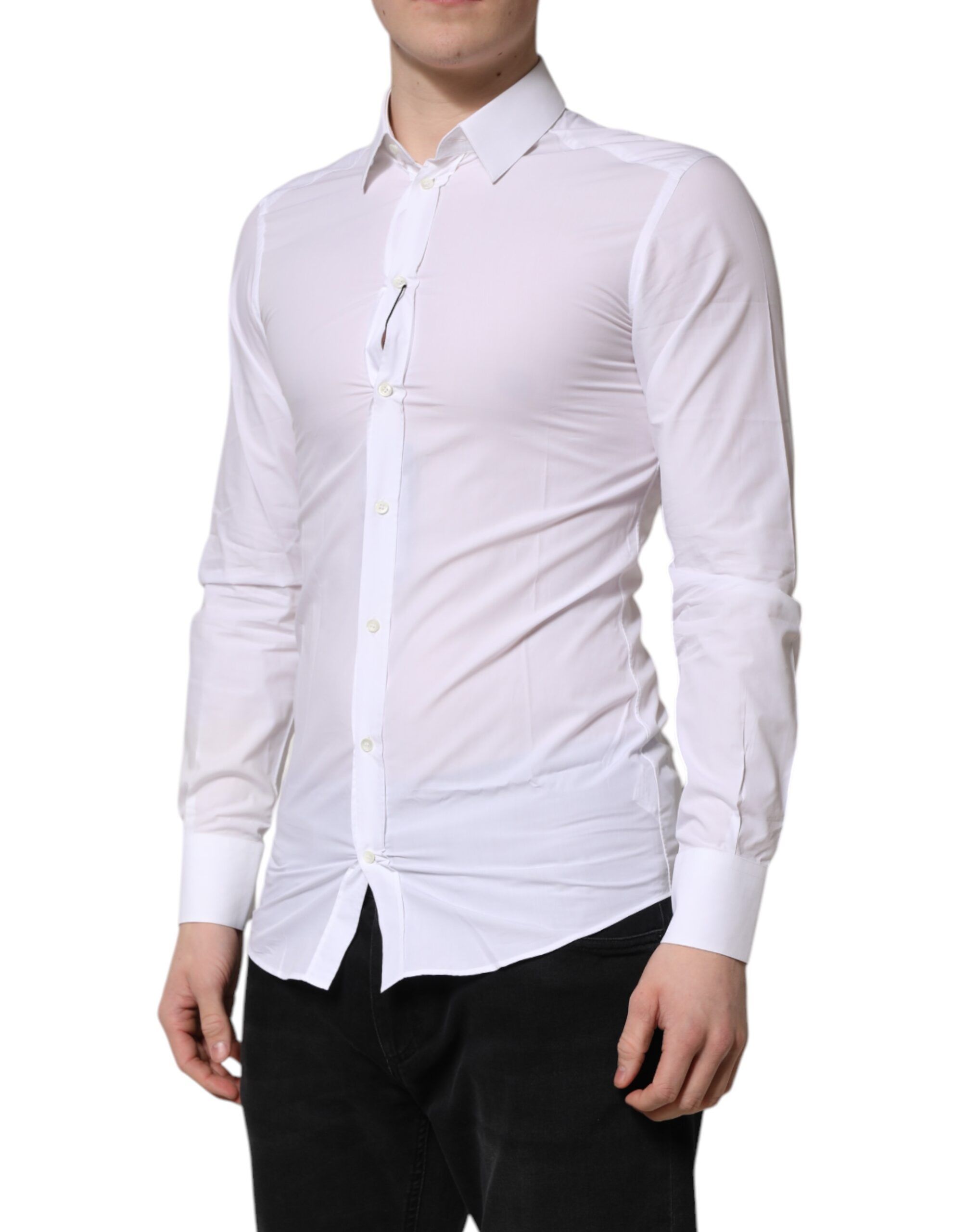 GOLD Long Sleeves Dress Men Formal Men's Shirt - Dolce & Gabbana - Modalova