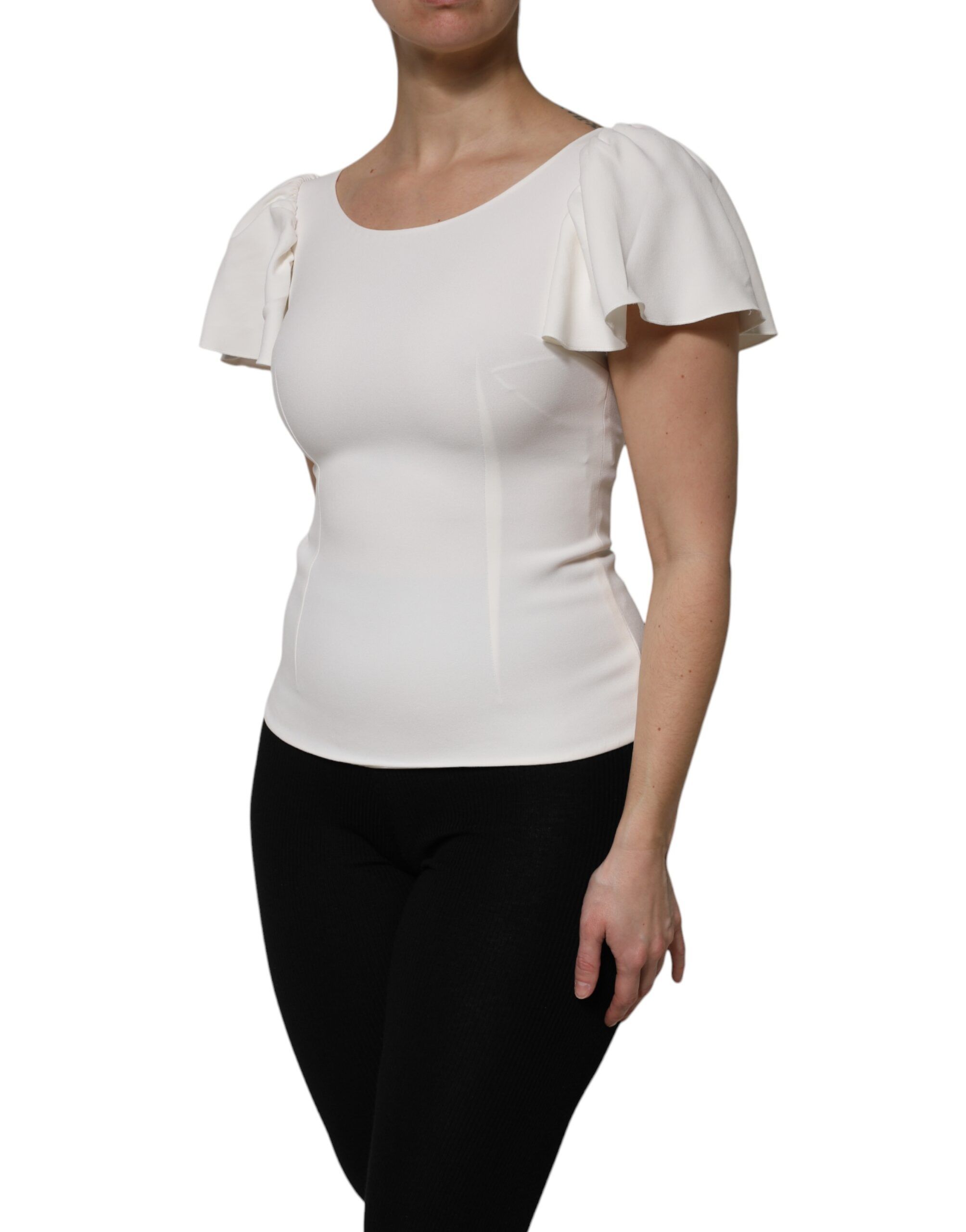 Viscose Round Neck Short Sleeves Women's Top - Dolce & Gabbana - Modalova