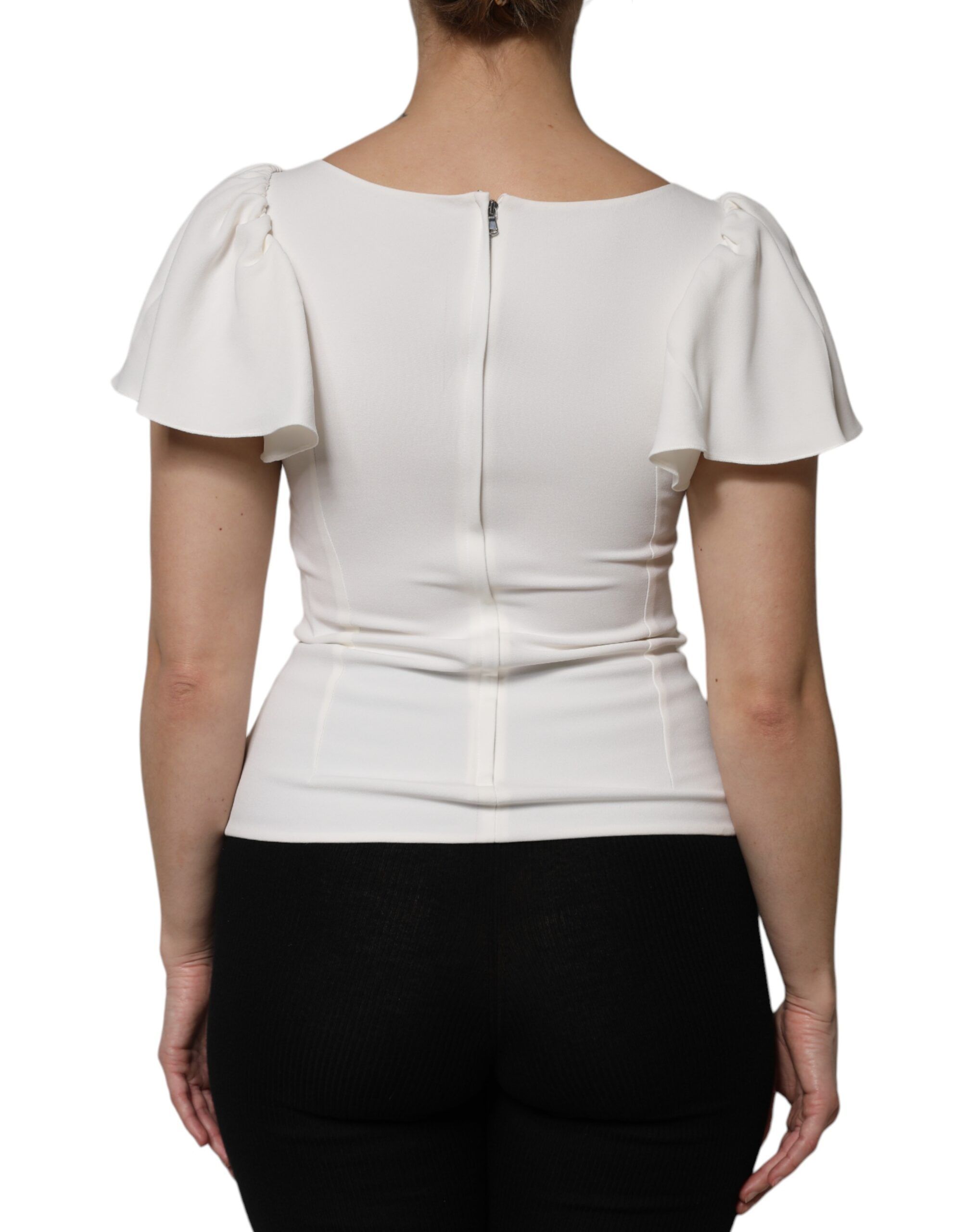 Viscose Round Neck Short Sleeves Women's Top - Dolce & Gabbana - Modalova