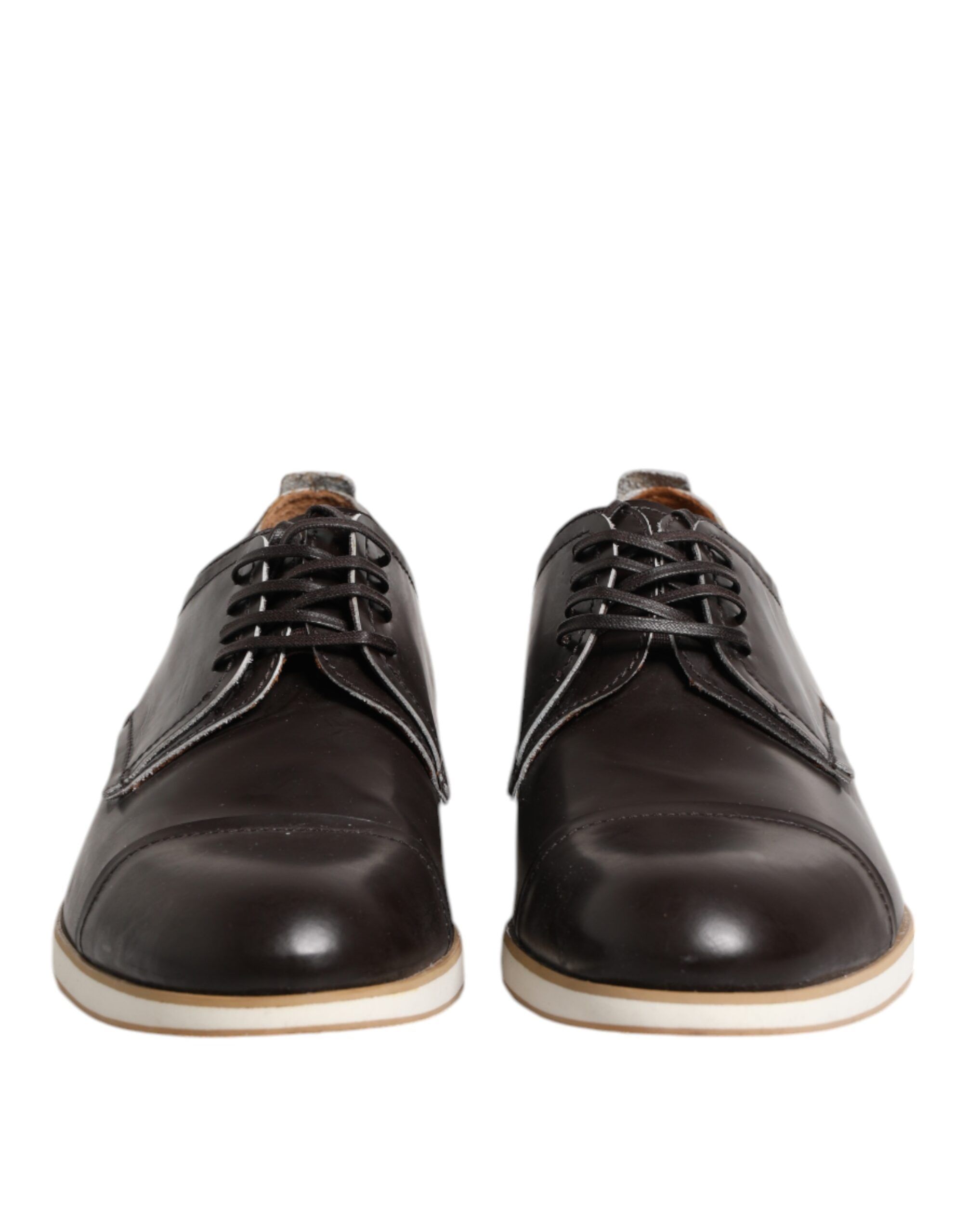 Dark Leather Derby Lace Up Dress Formal Men's Shoes - Pollini - Modalova