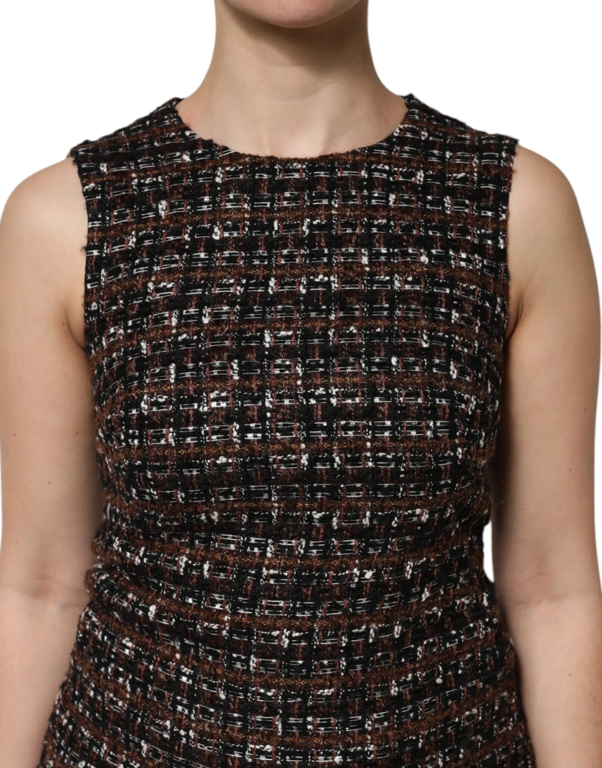 Sleeveless Mini Tweed A-line Women's Dress - Dolce & Gabbana - Modalova