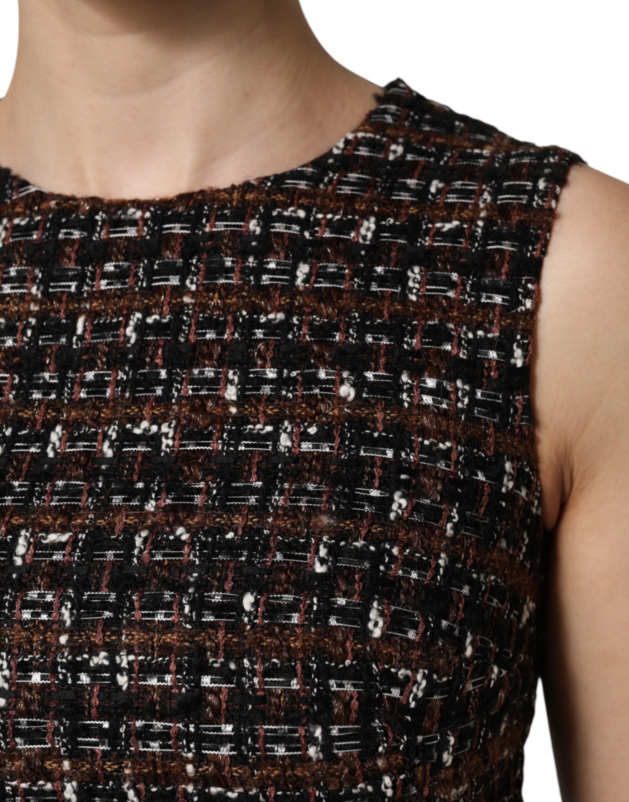 Sleeveless Mini Tweed A-line Women's Dress - Dolce & Gabbana - Modalova