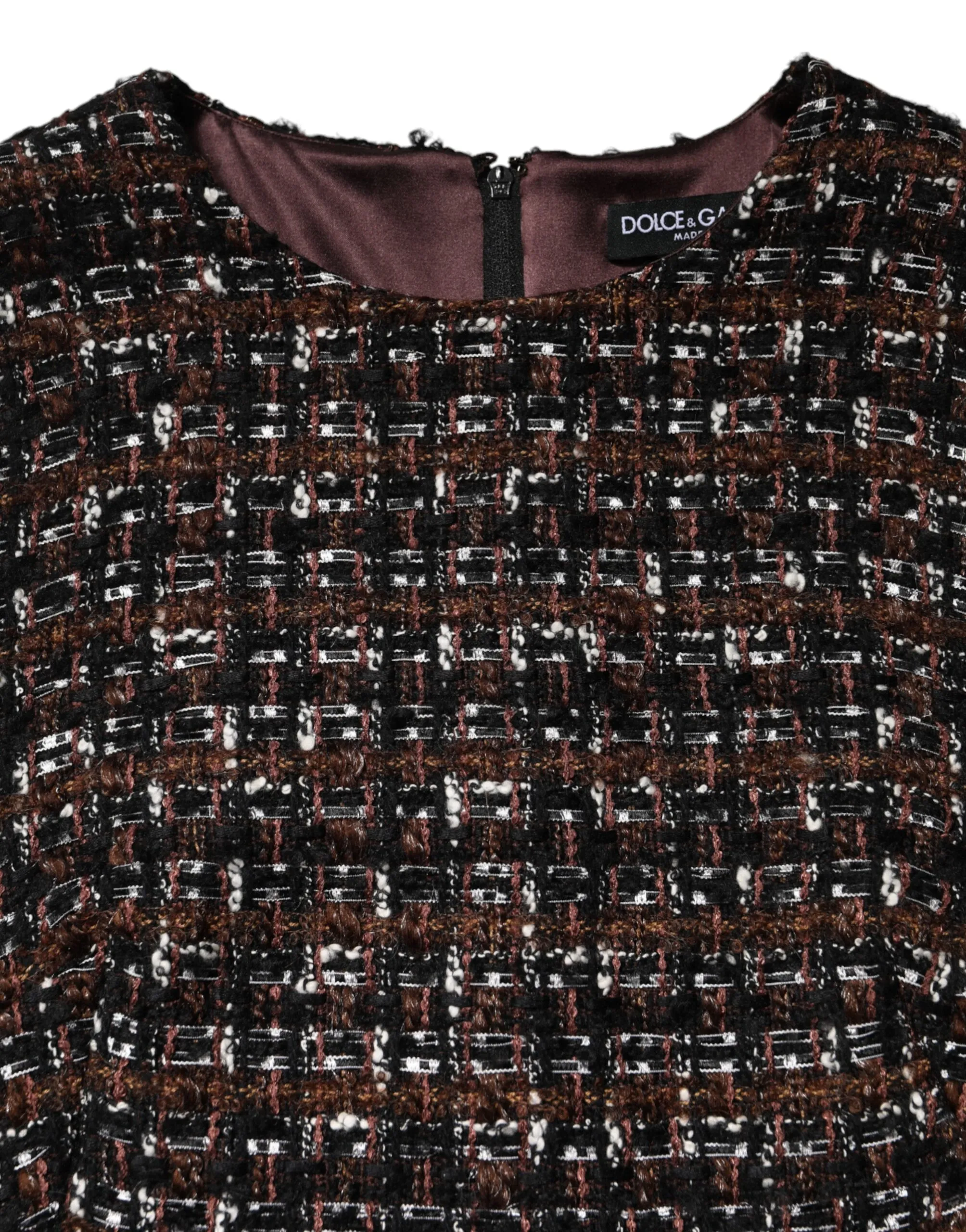 Sleeveless Mini Tweed A-line Women's Dress - Dolce & Gabbana - Modalova