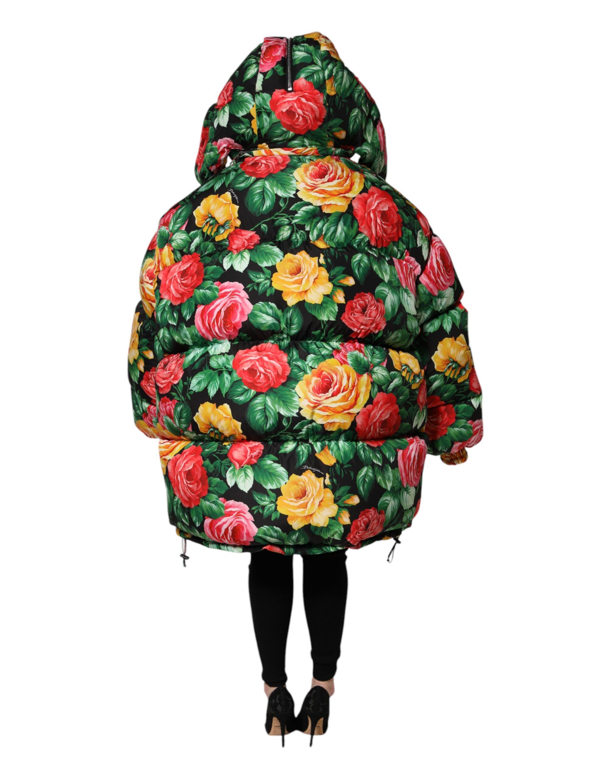 Floral Puffer Hooded Women's Jacket - Dolce & Gabbana - Modalova