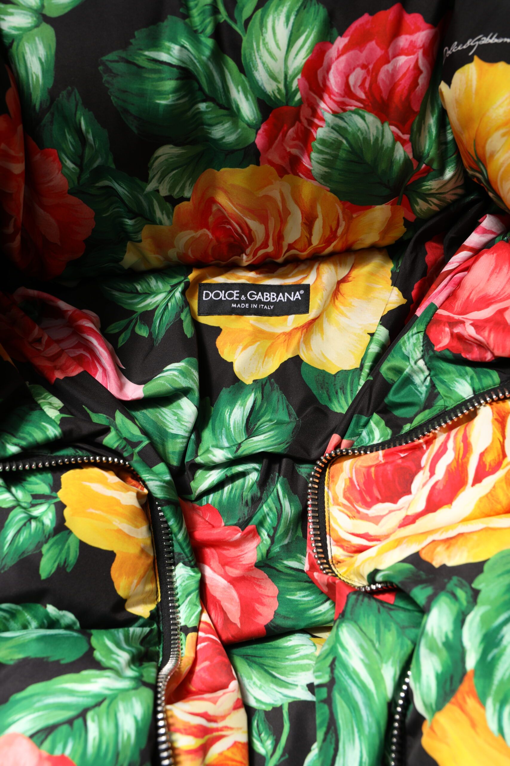 Floral Puffer Hooded Women's Jacket - Dolce & Gabbana - Modalova