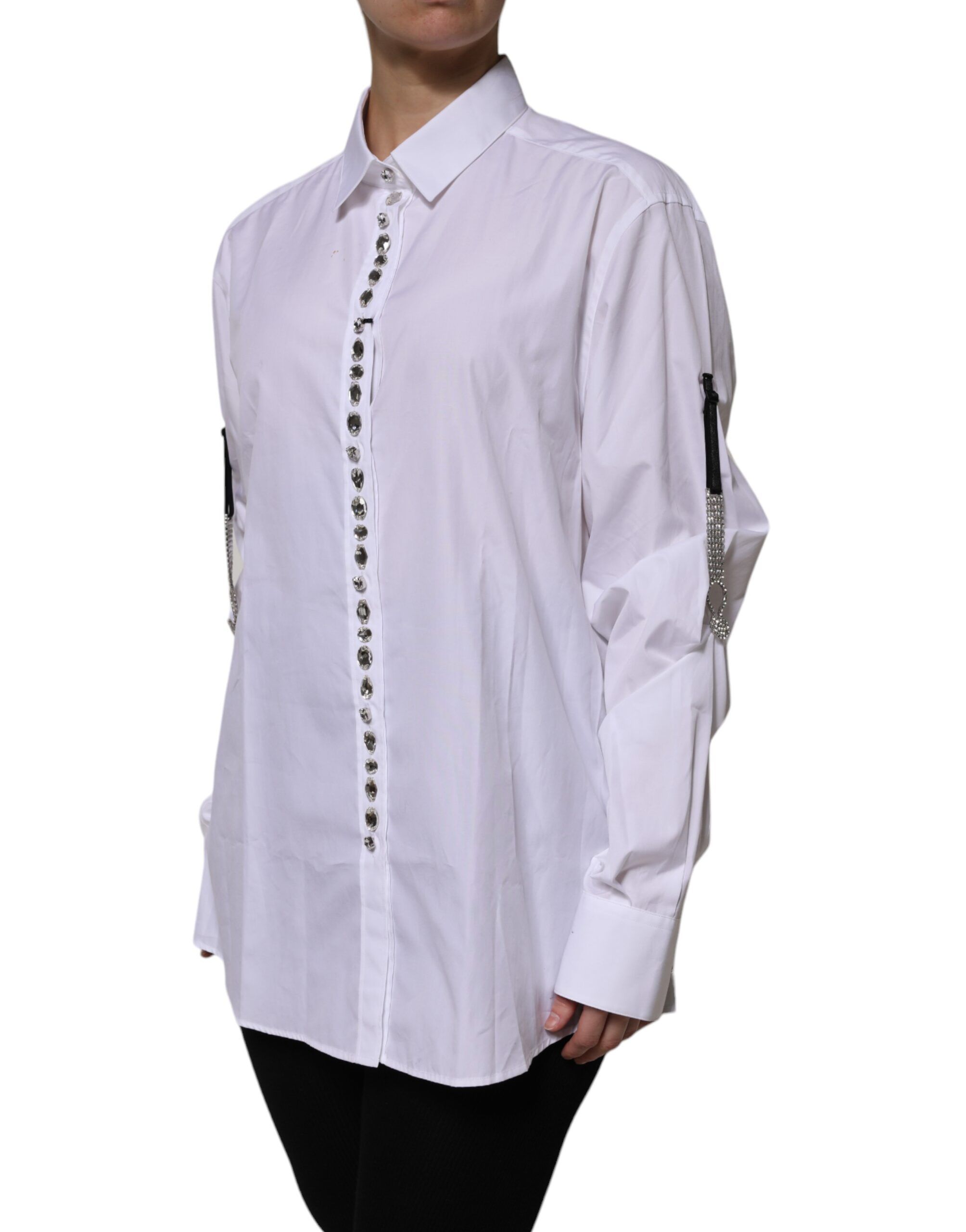 Rhinestone Embellish Long Sleeves Women's Top (Pre-Owned) - Dolce & Gabbana - Modalova