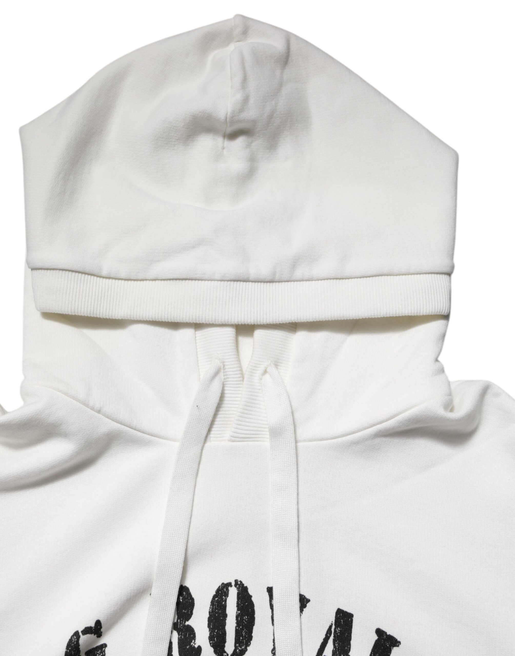 White Cotton DG ROYAL Print Hooded Men's Sweater - Dolce & Gabbana - Modalova