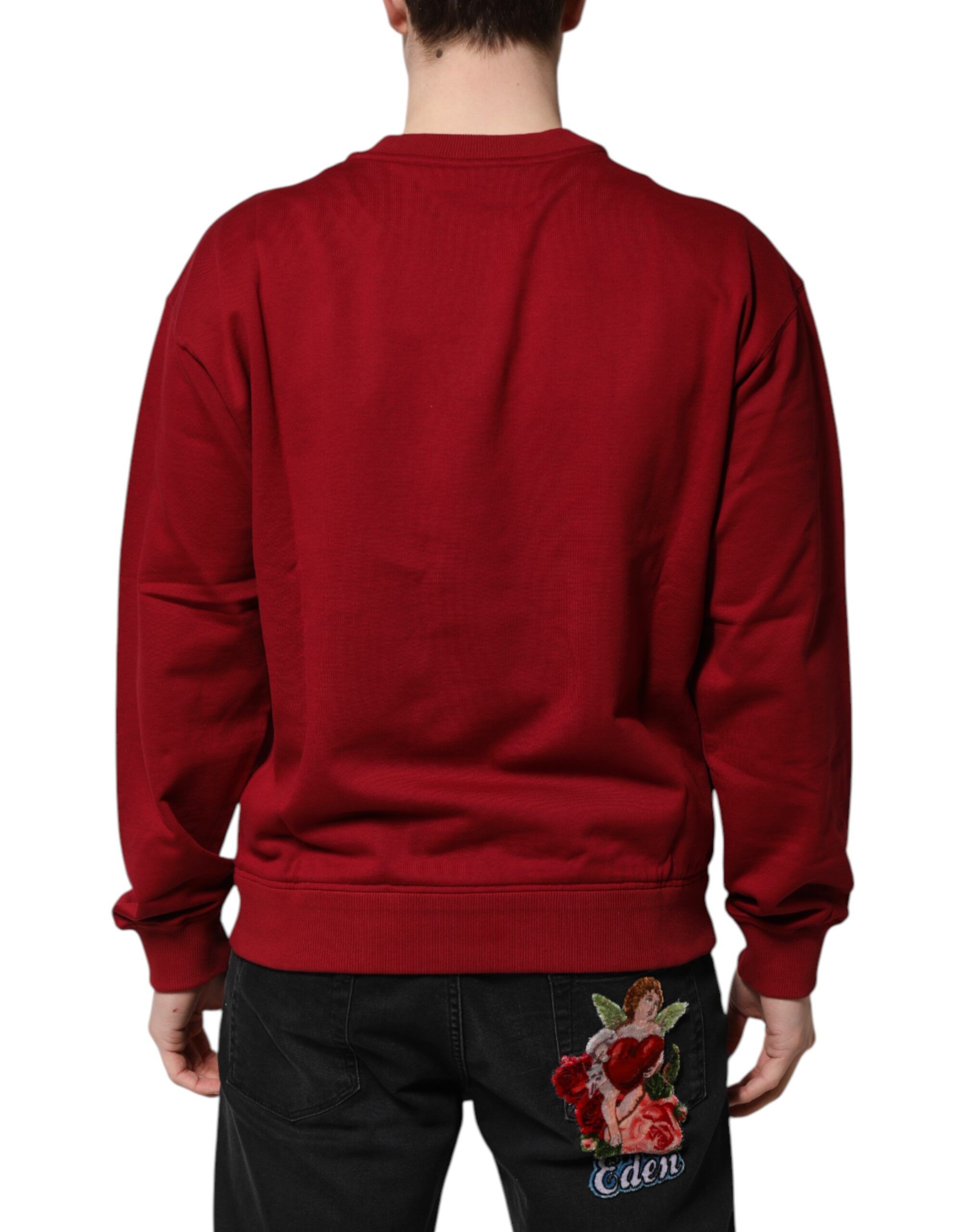 Embossed Logo Cotton Crew Neck Men's Sweater - Dolce & Gabbana - Modalova