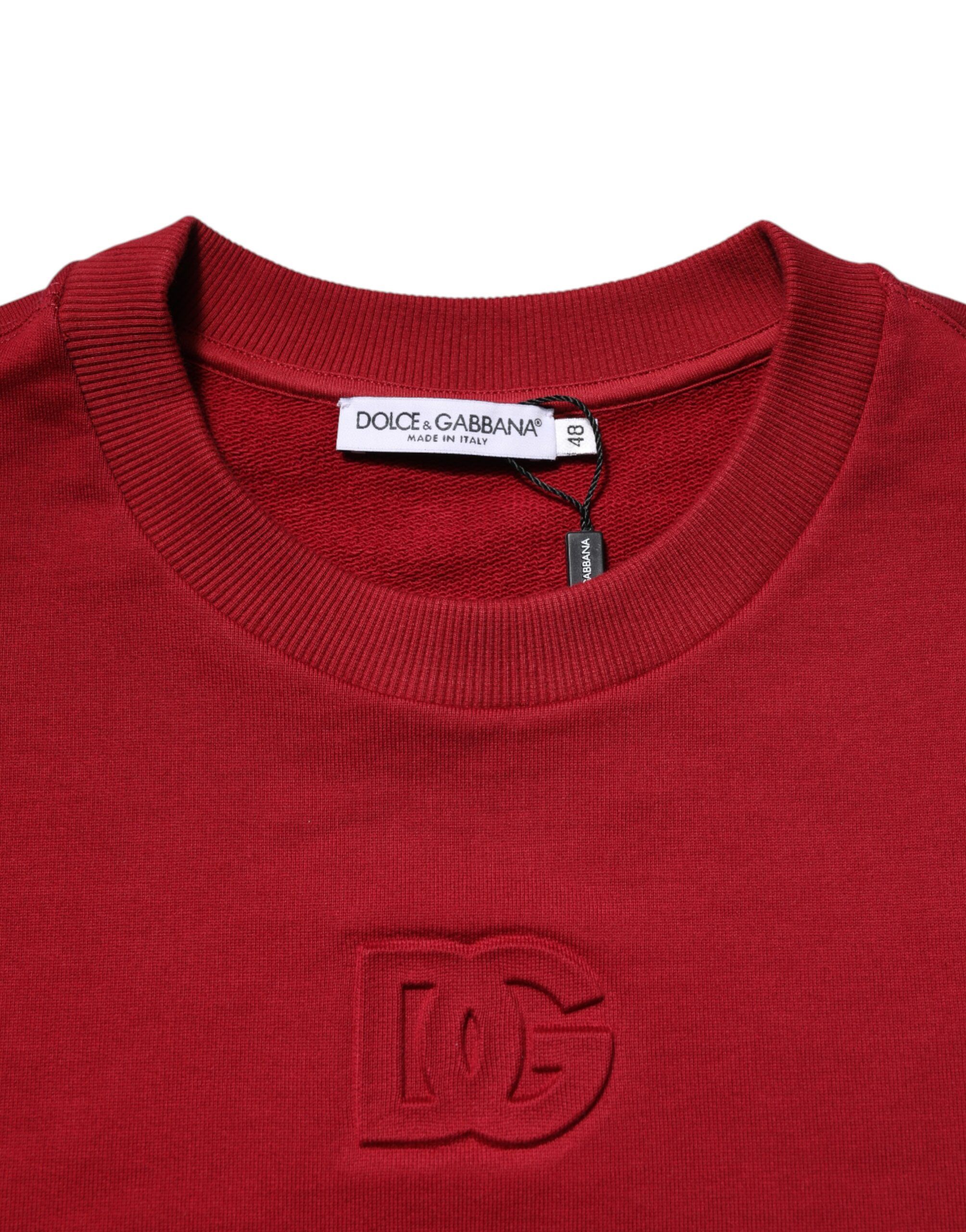 Embossed Logo Cotton Crew Neck Men's Sweater - Dolce & Gabbana - Modalova