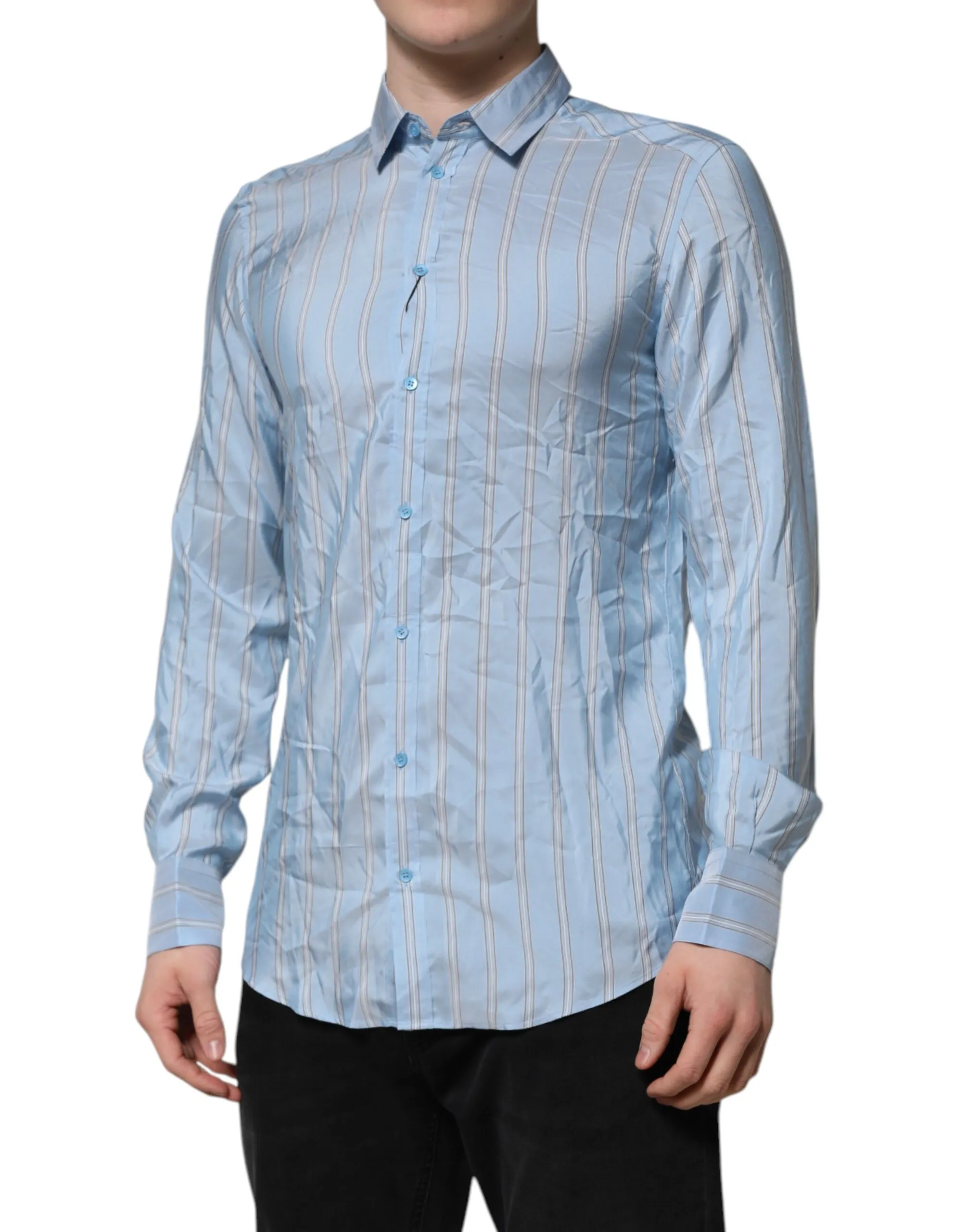 Striped MARTINI Long Sleeve Dress Men's Shirt (Pre-Owned) - Dolce & Gabbana - Modalova