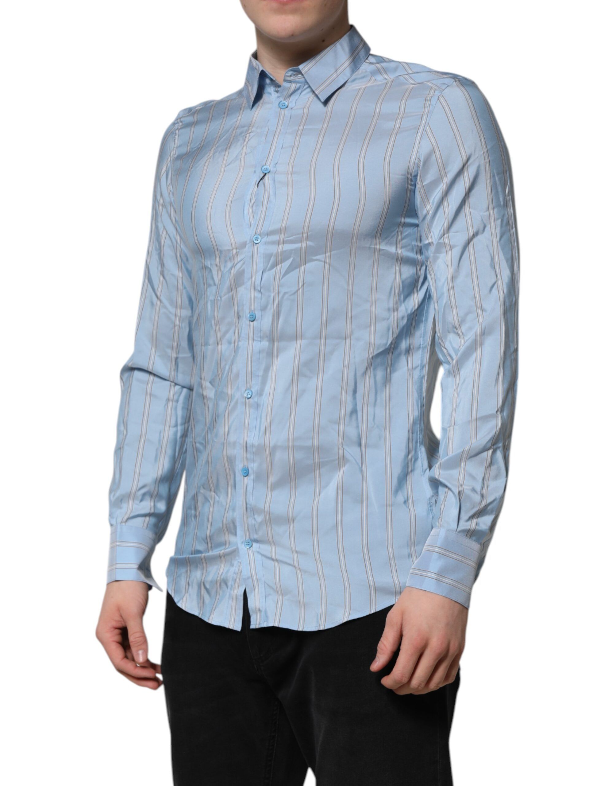 Striped MARTINI Long Sleeves Dress Men's Shirt (Pre-Owned) - Dolce & Gabbana - Modalova