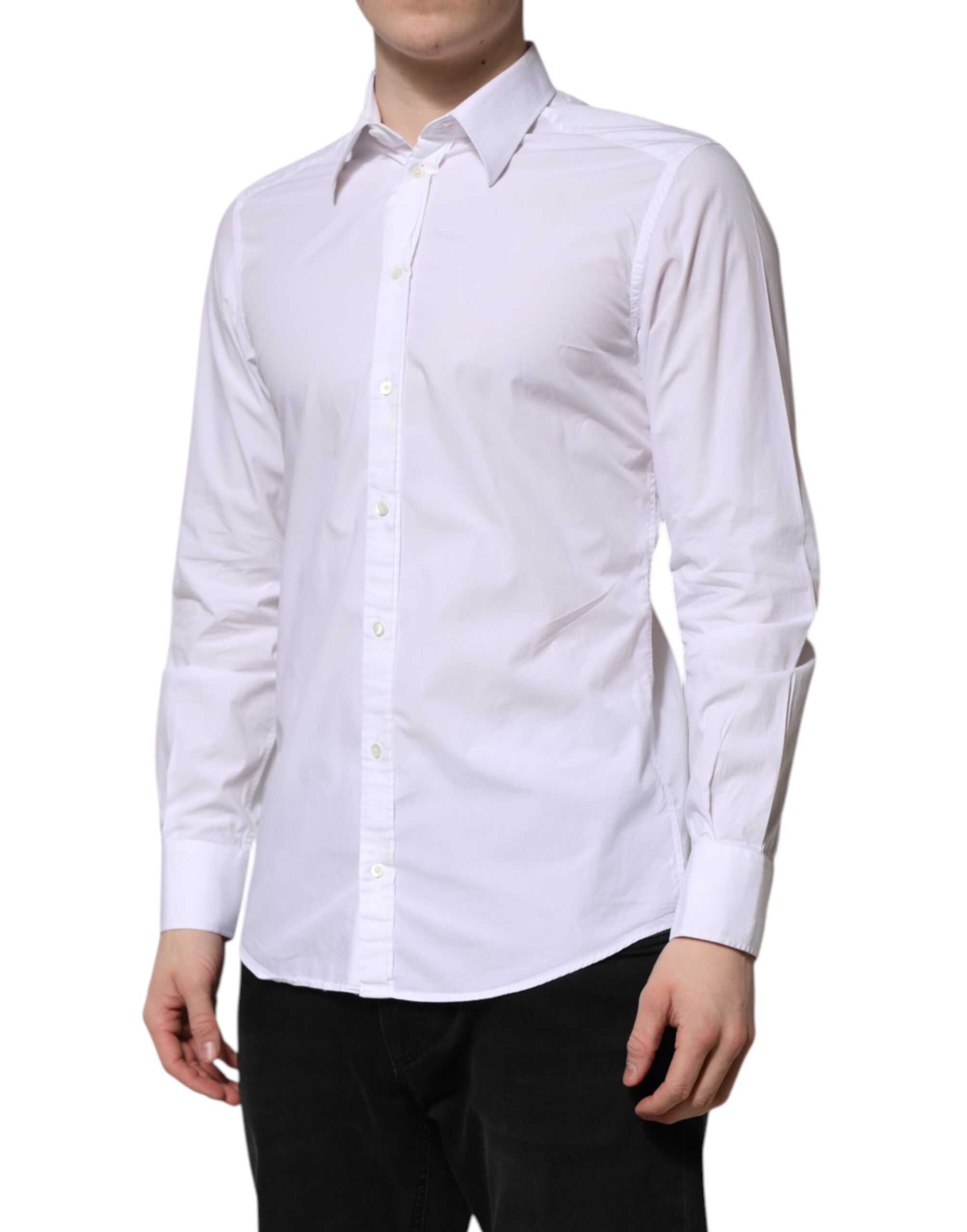 Cotton GOLD Long Sleeves Dress Men's Shirt (Pre-Owned) - Dolce & Gabbana - Modalova