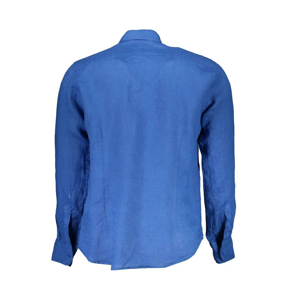Blu Linen Men Men's Shirt - La Martina - Modalova