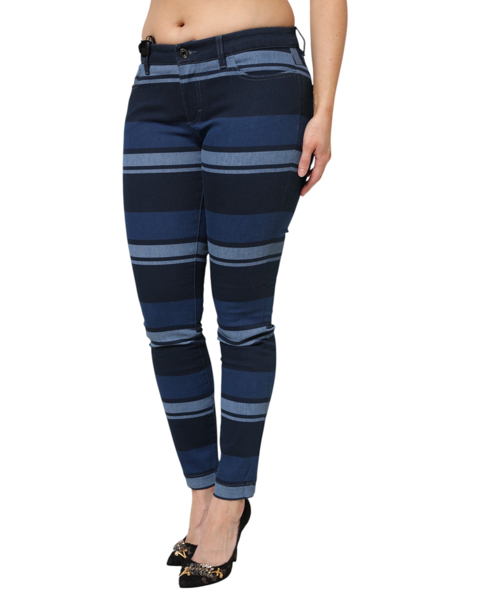 Striped Cotton Stretch Denim Women's Jeans - Dolce & Gabbana - Modalova