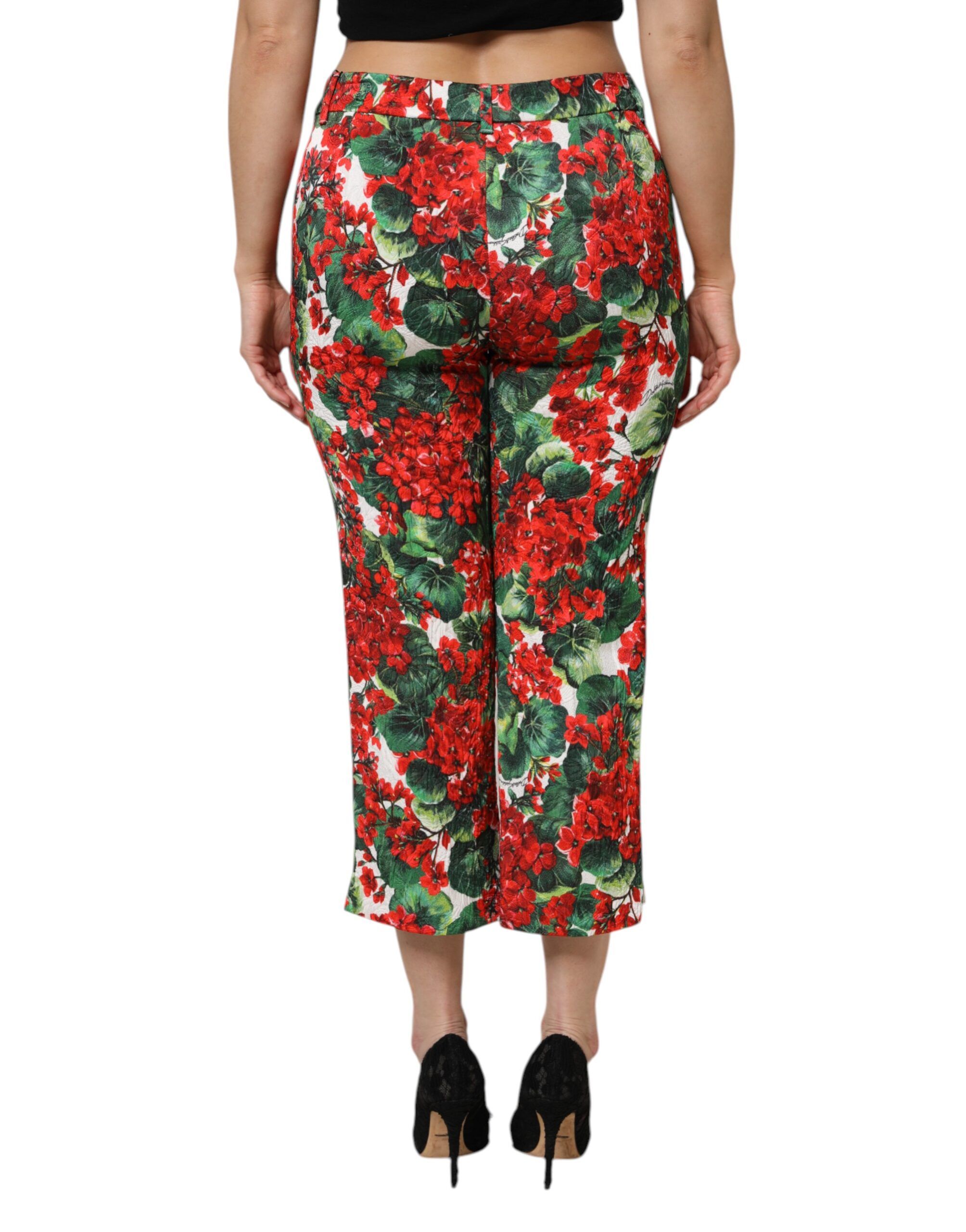 Floral Print Cropped Women's Pants - Dolce & Gabbana - Modalova