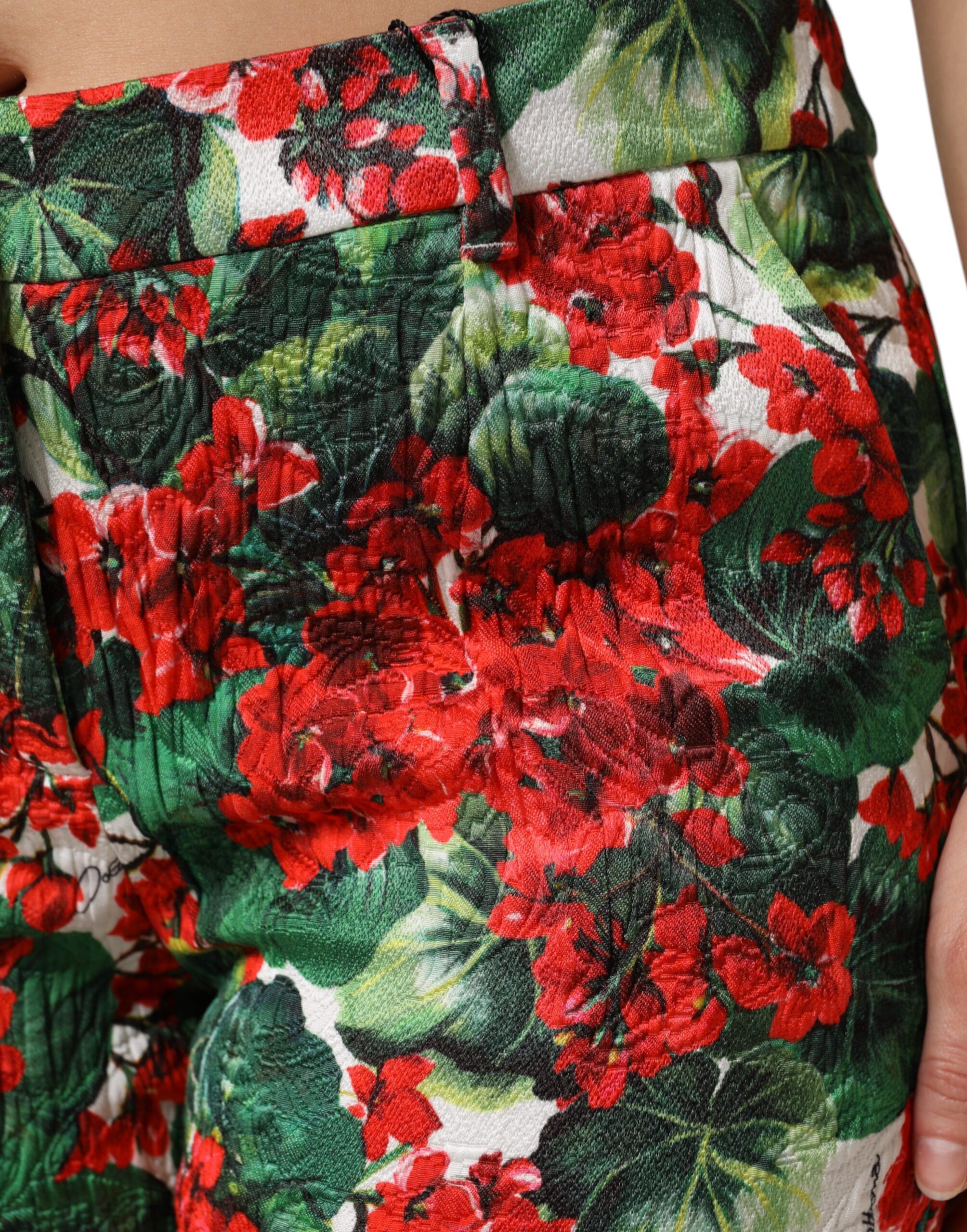 Floral Print Cropped Women's Pants - Dolce & Gabbana - Modalova