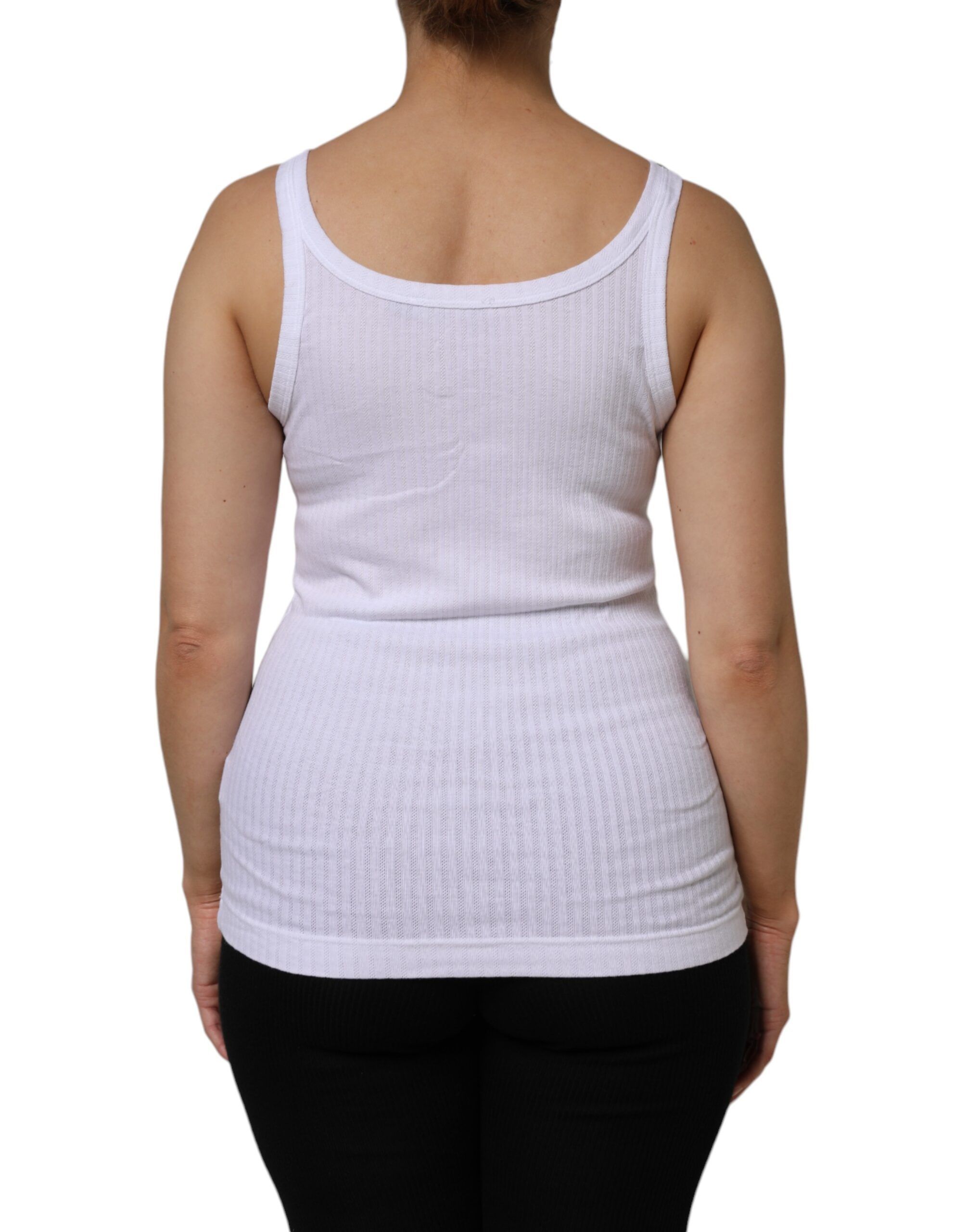 Cotton Round Neck Sleeveless Tank Women's Top - Dolce & Gabbana - Modalova