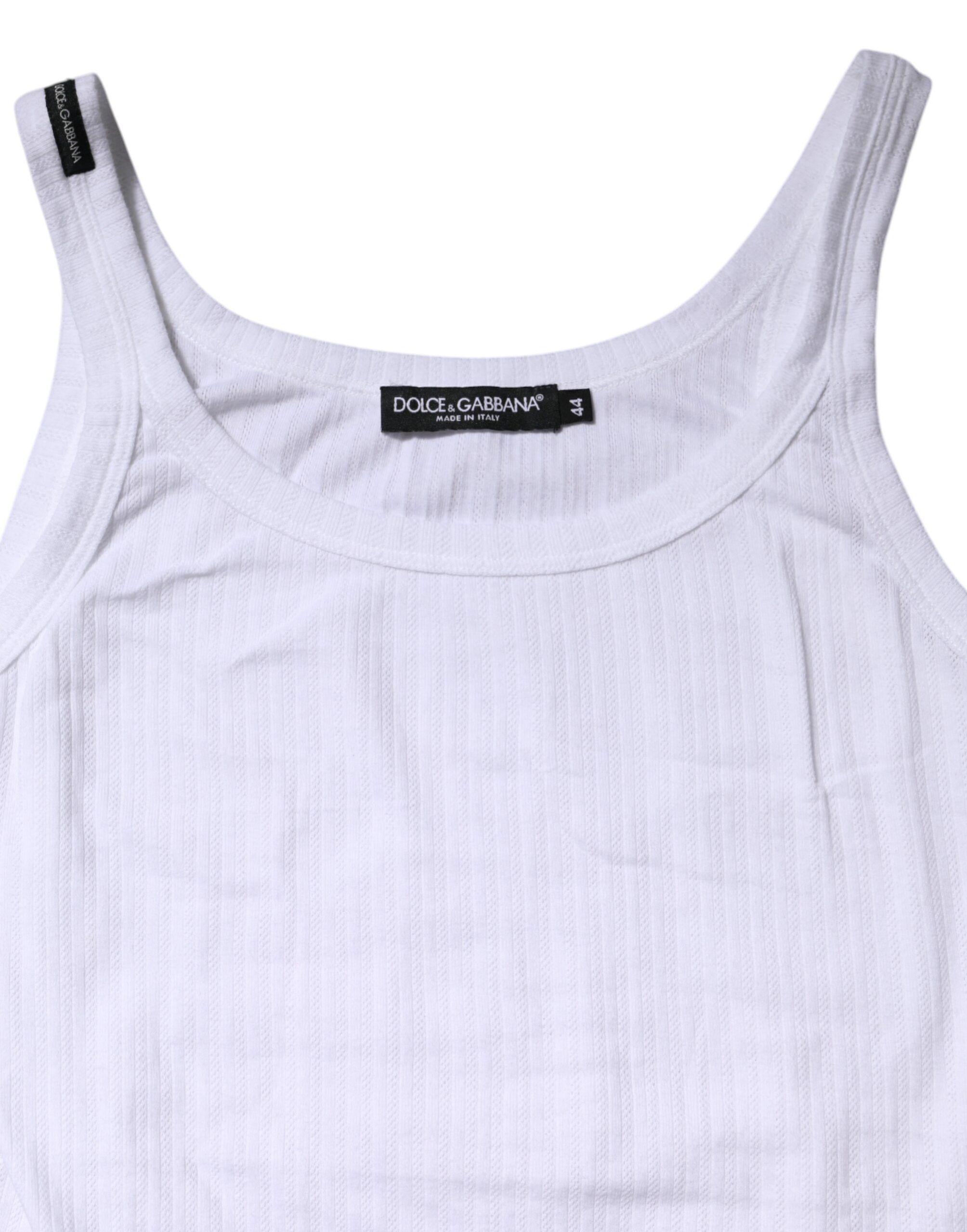 Cotton Round Neck Sleeveless Tank Women's Top - Dolce & Gabbana - Modalova