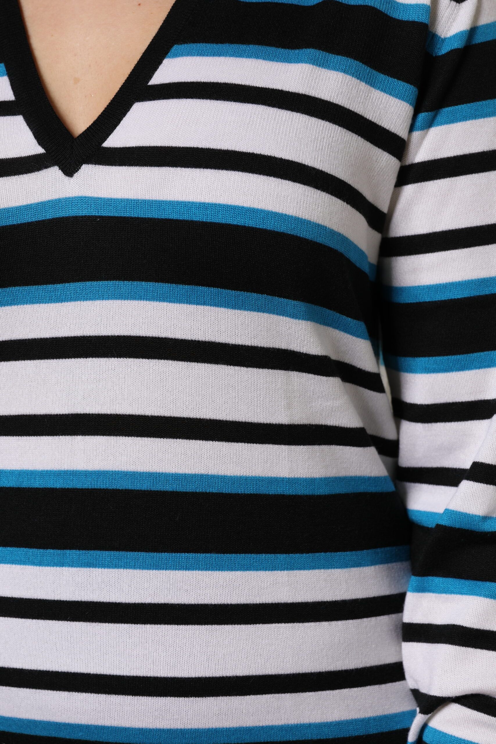 Stripes Long Sleeves V-neck Women's Top - Dolce & Gabbana - Modalova