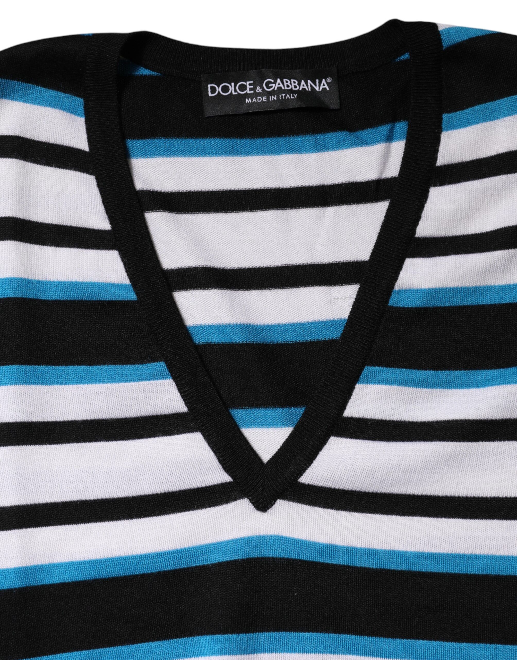 Stripes Long Sleeves V-neck Women's Top - Dolce & Gabbana - Modalova
