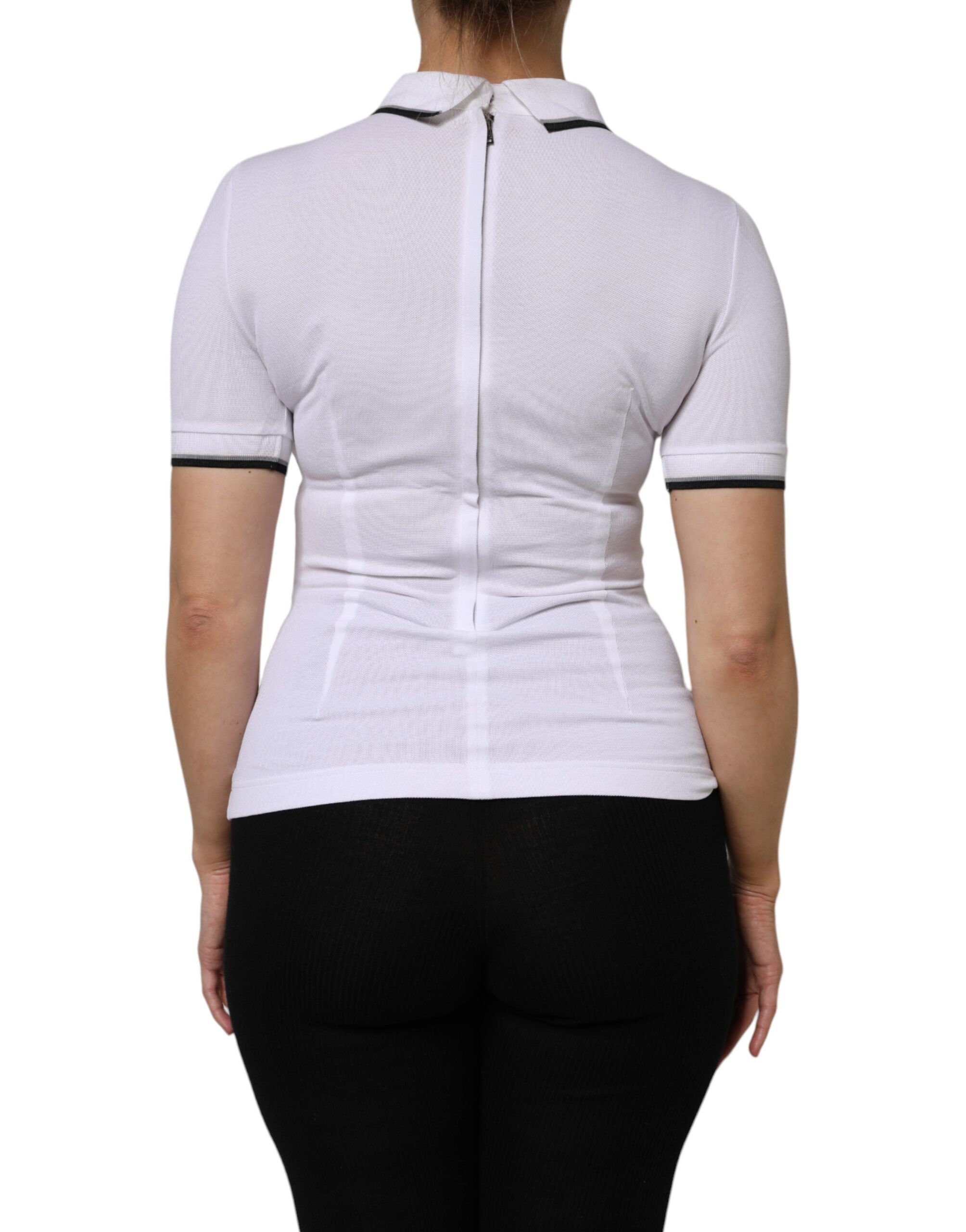 Cotton Short Sleeves Collared Polo Women's Top - Dolce & Gabbana - Modalova