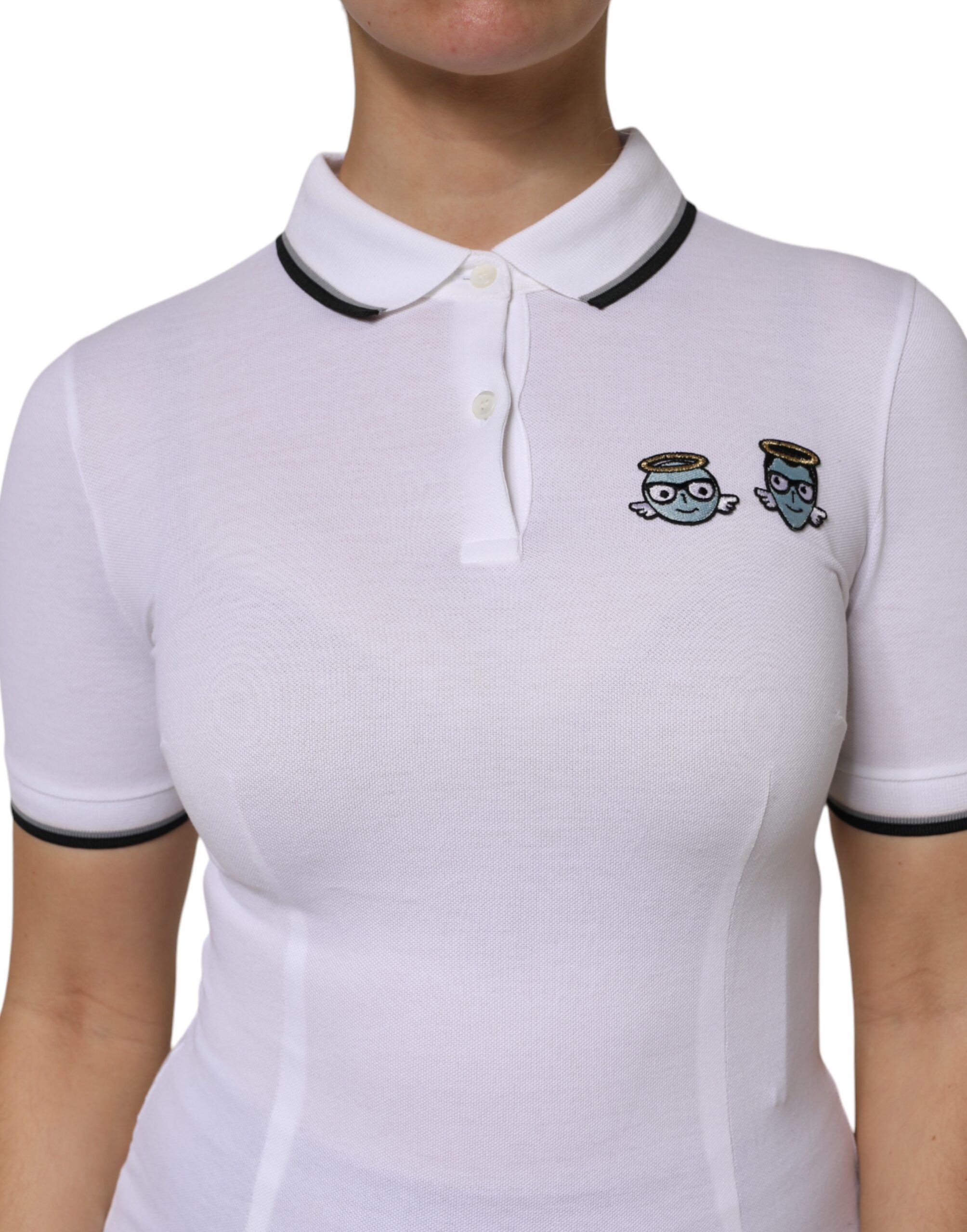 Cotton Short Sleeves Collared Polo Women's Top - Dolce & Gabbana - Modalova