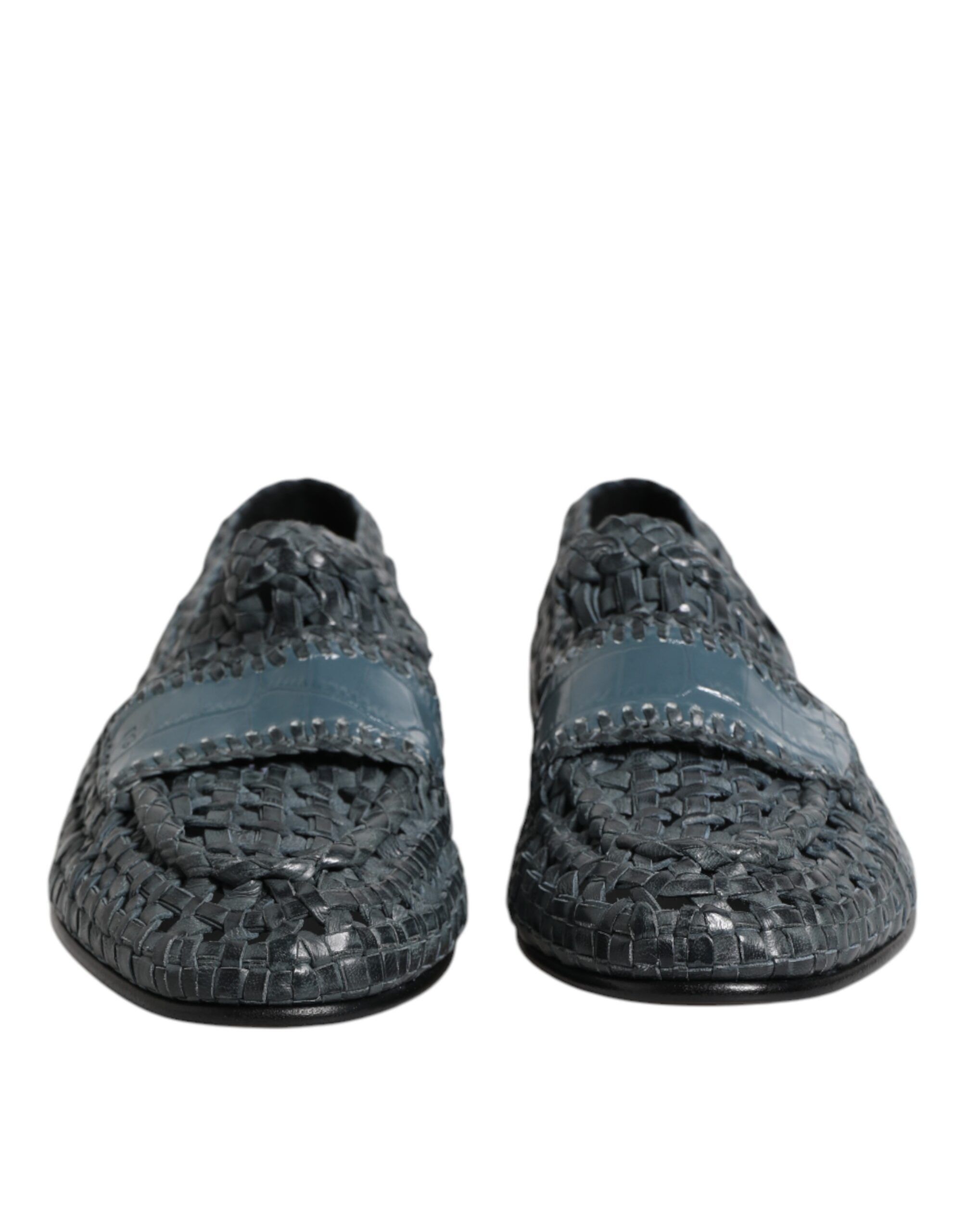 Woven Leather Slip On Loafers Men's Shoes - Dolce & Gabbana - Modalova