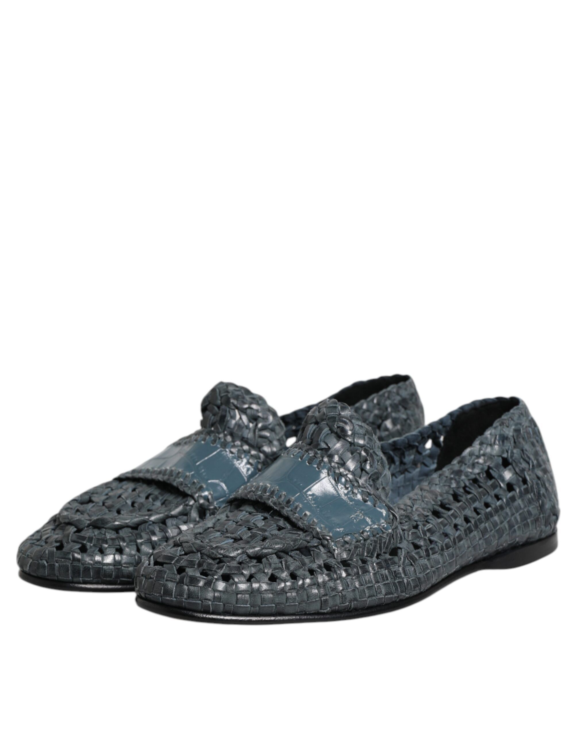 Woven Leather Slip On Loafers Men's Shoes - Dolce & Gabbana - Modalova