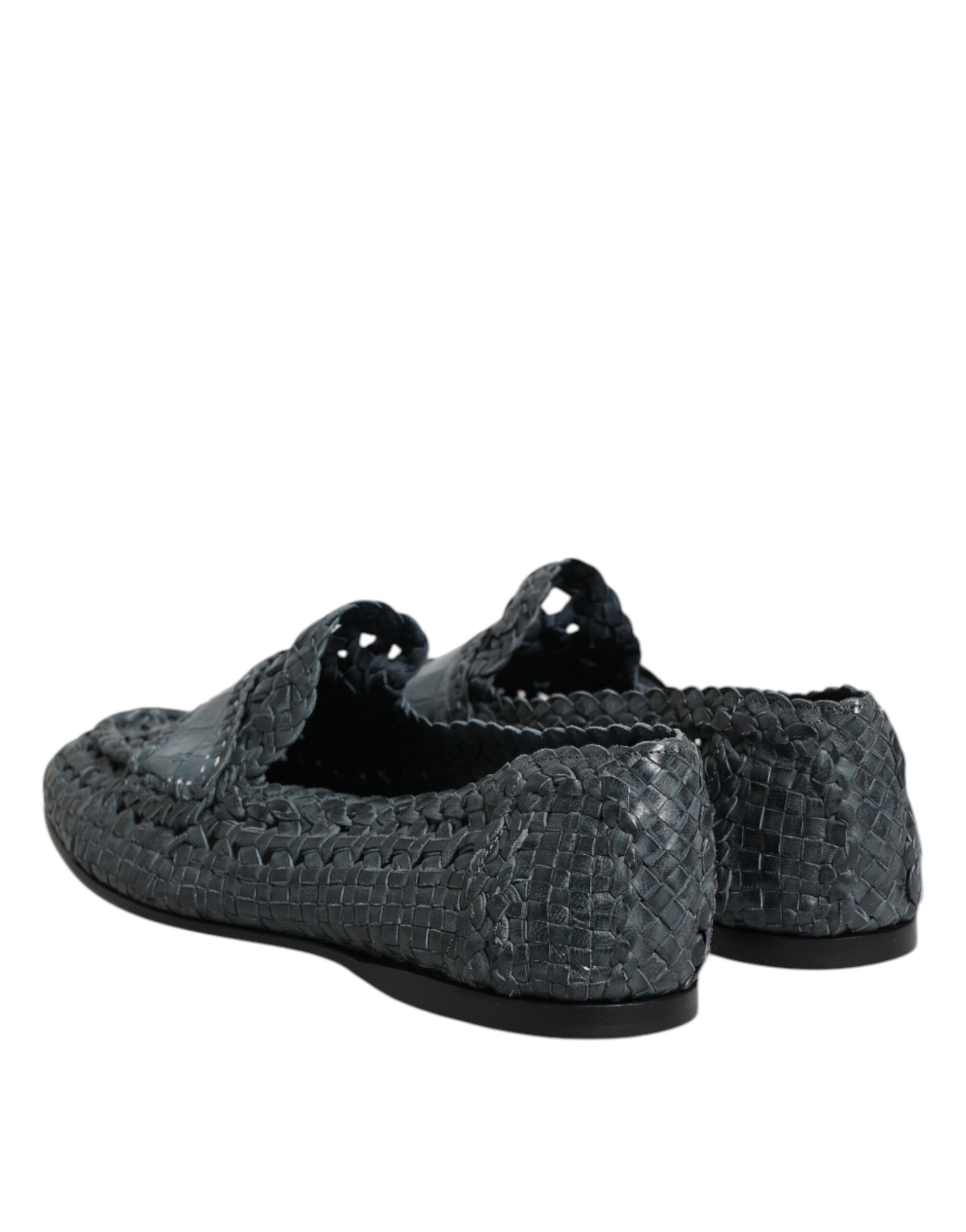 Woven Leather Slip On Loafers Men's Shoes - Dolce & Gabbana - Modalova