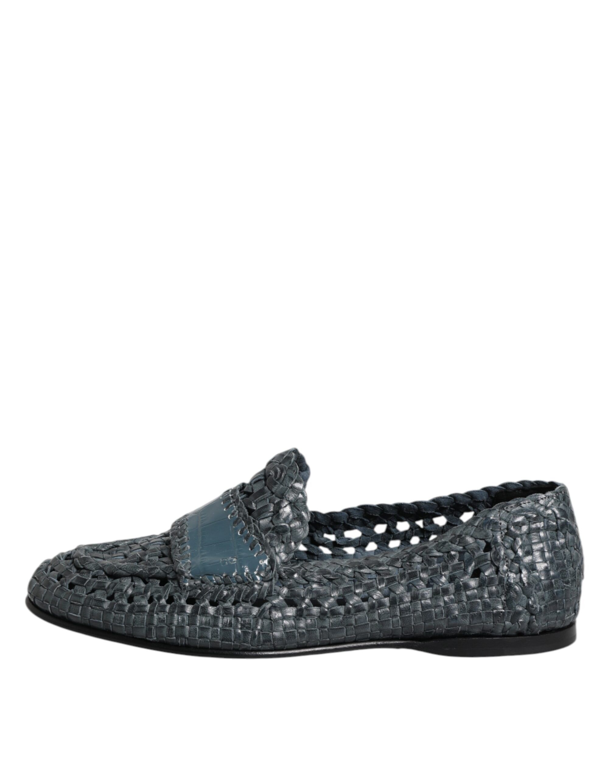 Woven Leather Slip On Loafers Men's Shoes - Dolce & Gabbana - Modalova
