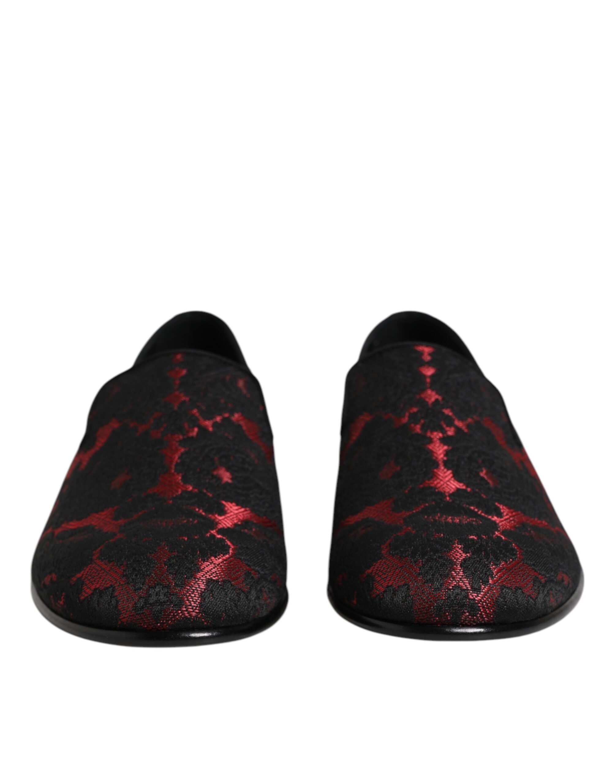 Red Black Jacquard Slip On Loafers Men's Shoes - Dolce & Gabbana - Modalova