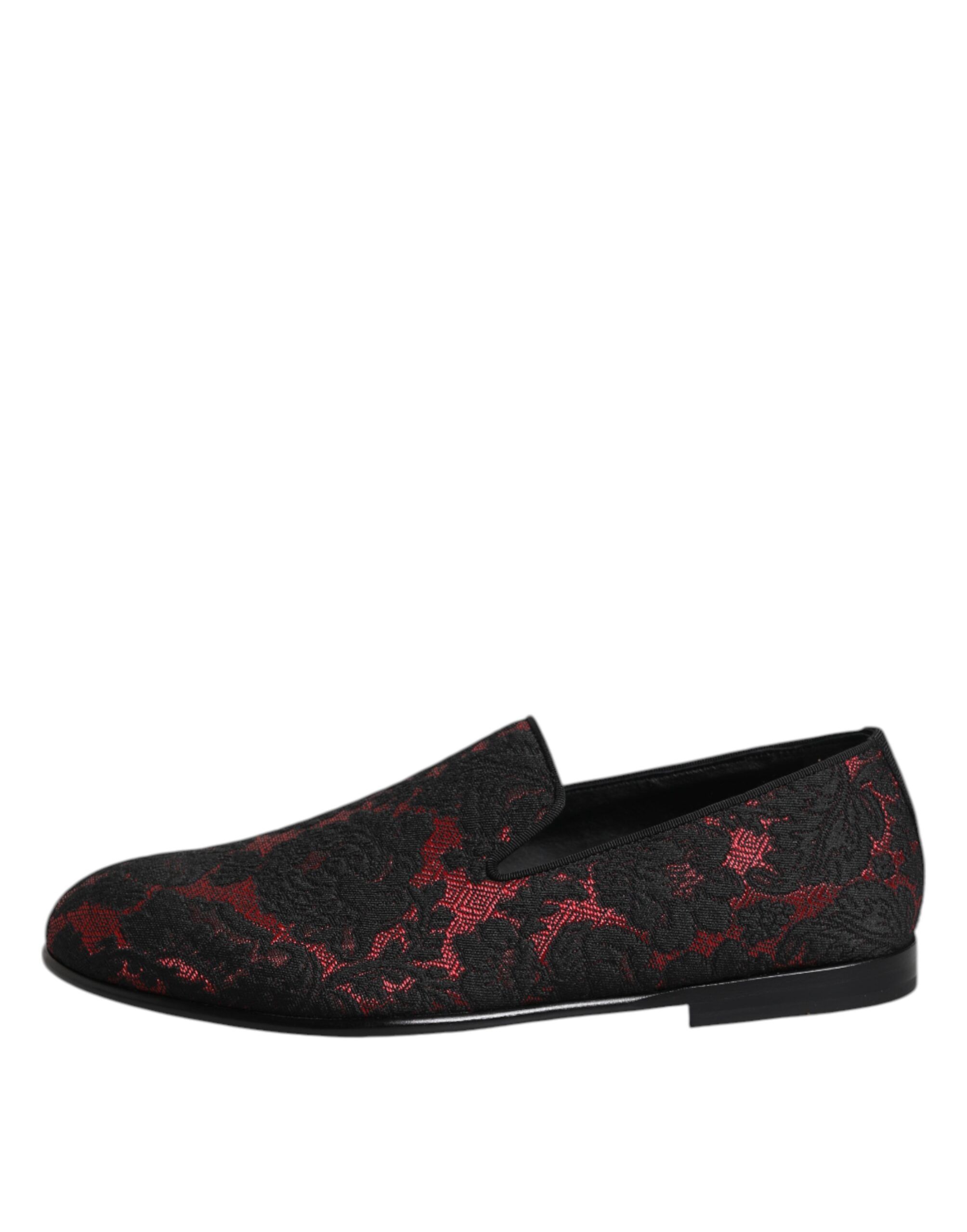 Red Black Jacquard Slip On Loafers Men's Shoes - Dolce & Gabbana - Modalova