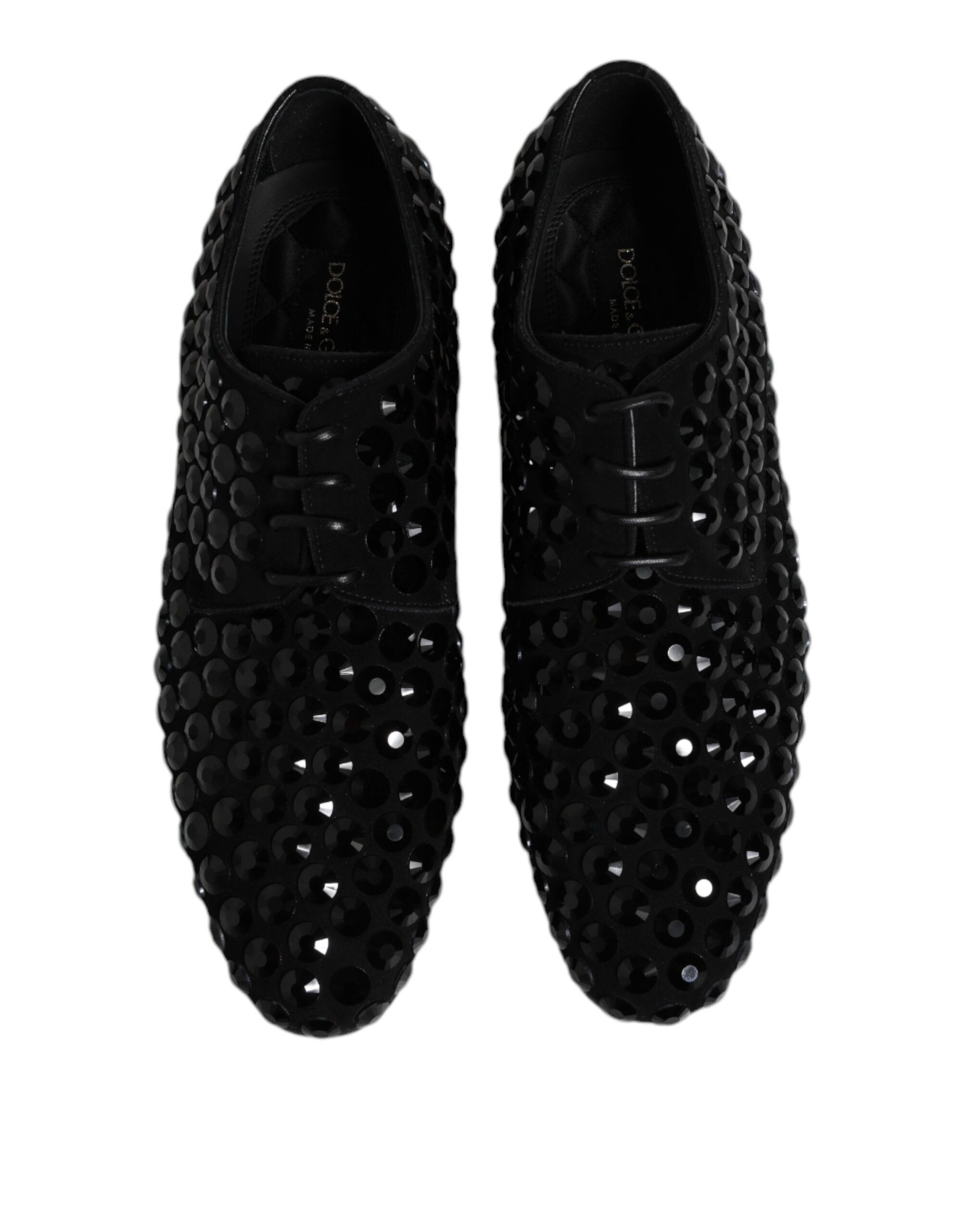 Suede Strass Derby Formal Men's Shoes - Dolce & Gabbana - Modalova