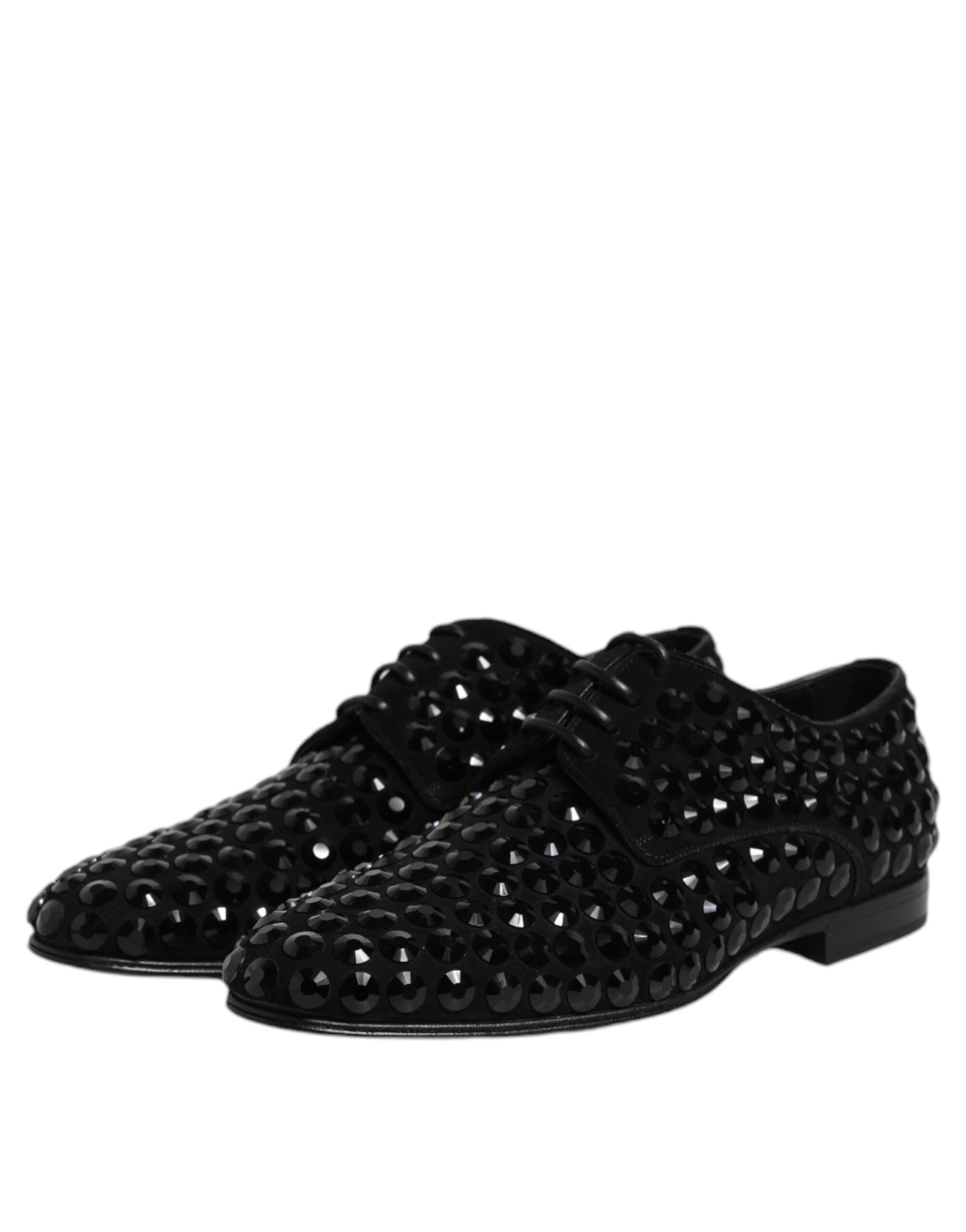 Suede Strass Derby Formal Men's Shoes - Dolce & Gabbana - Modalova