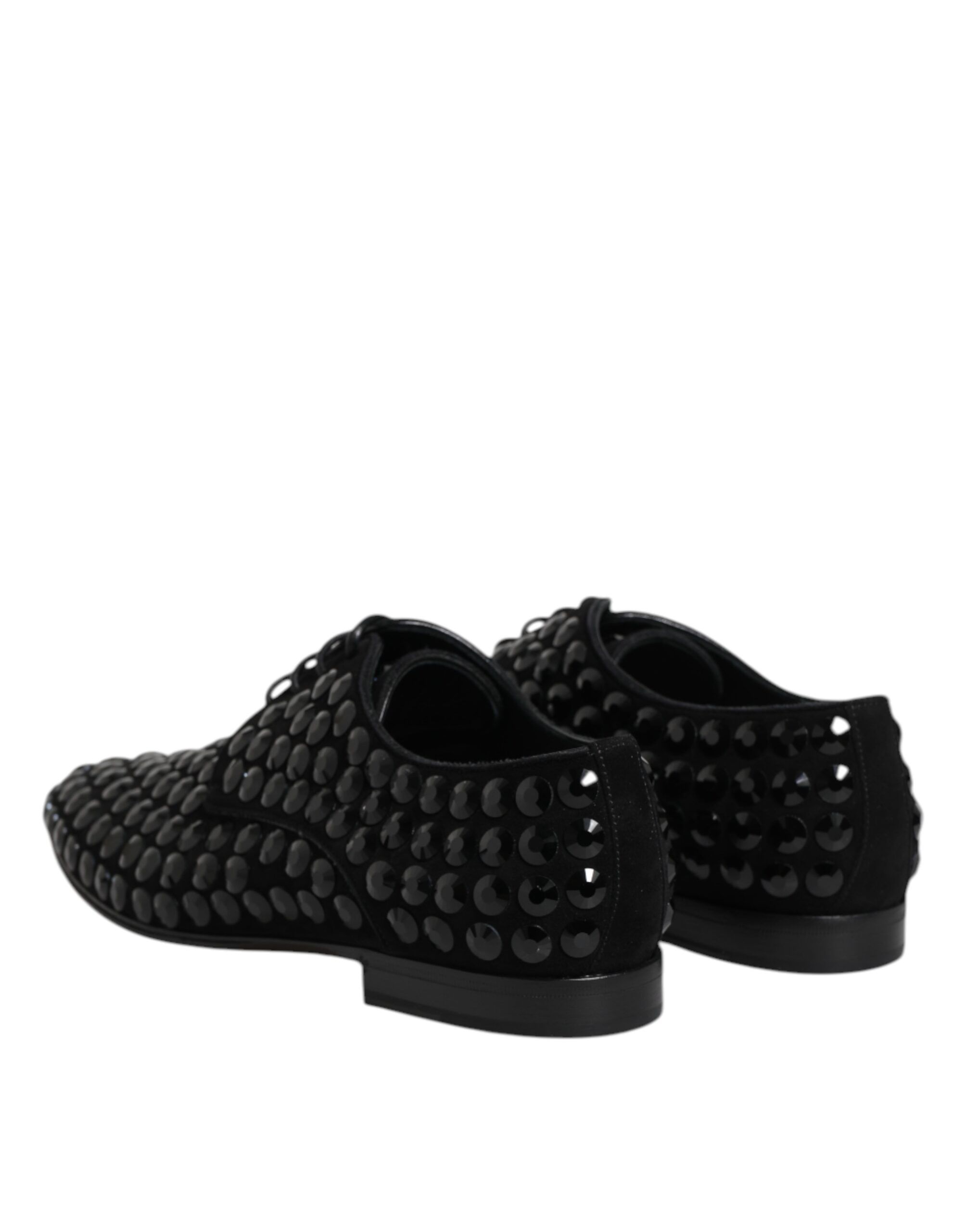 Suede Strass Derby Formal Men's Shoes - Dolce & Gabbana - Modalova