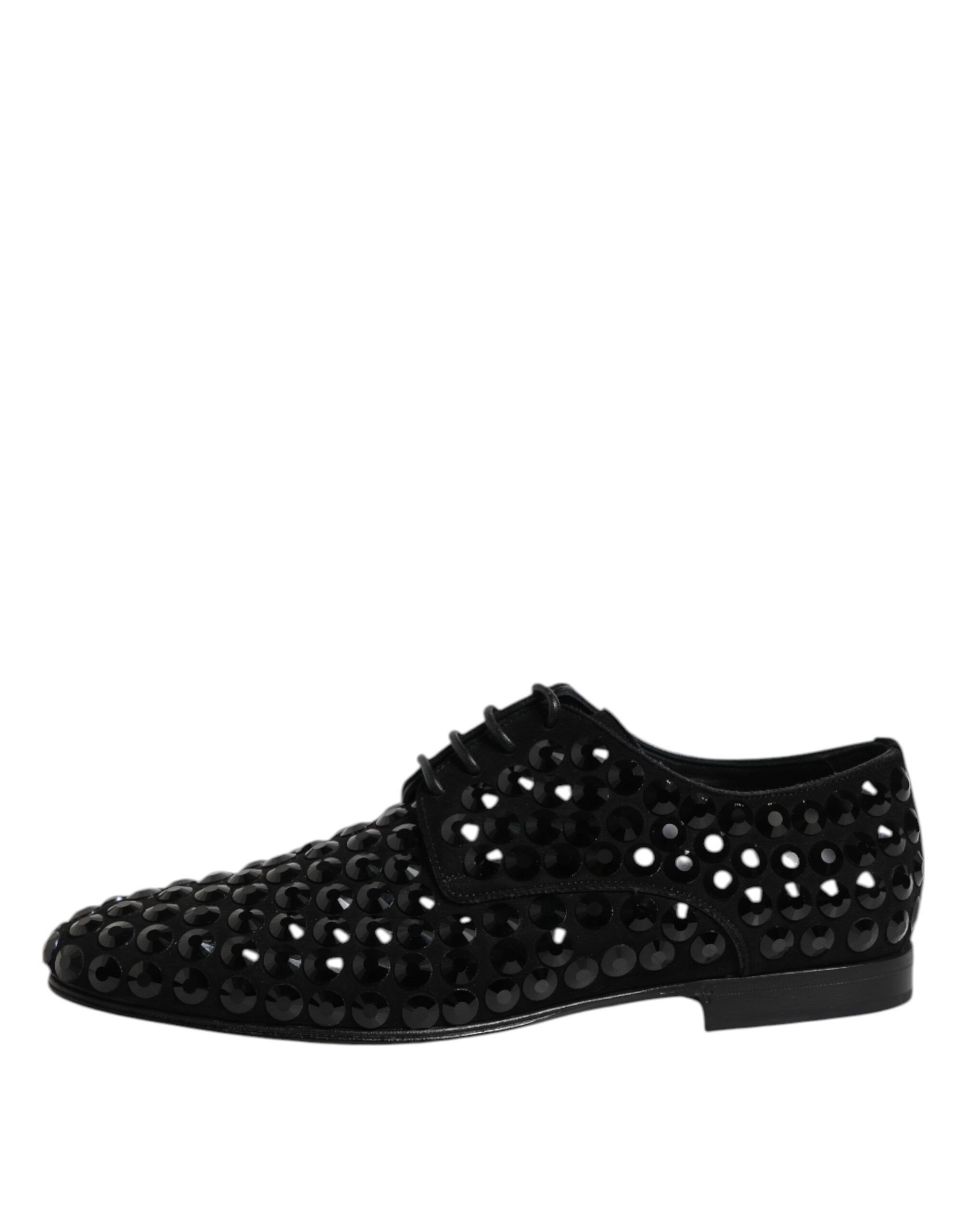 Suede Strass Derby Formal Men's Shoes - Dolce & Gabbana - Modalova