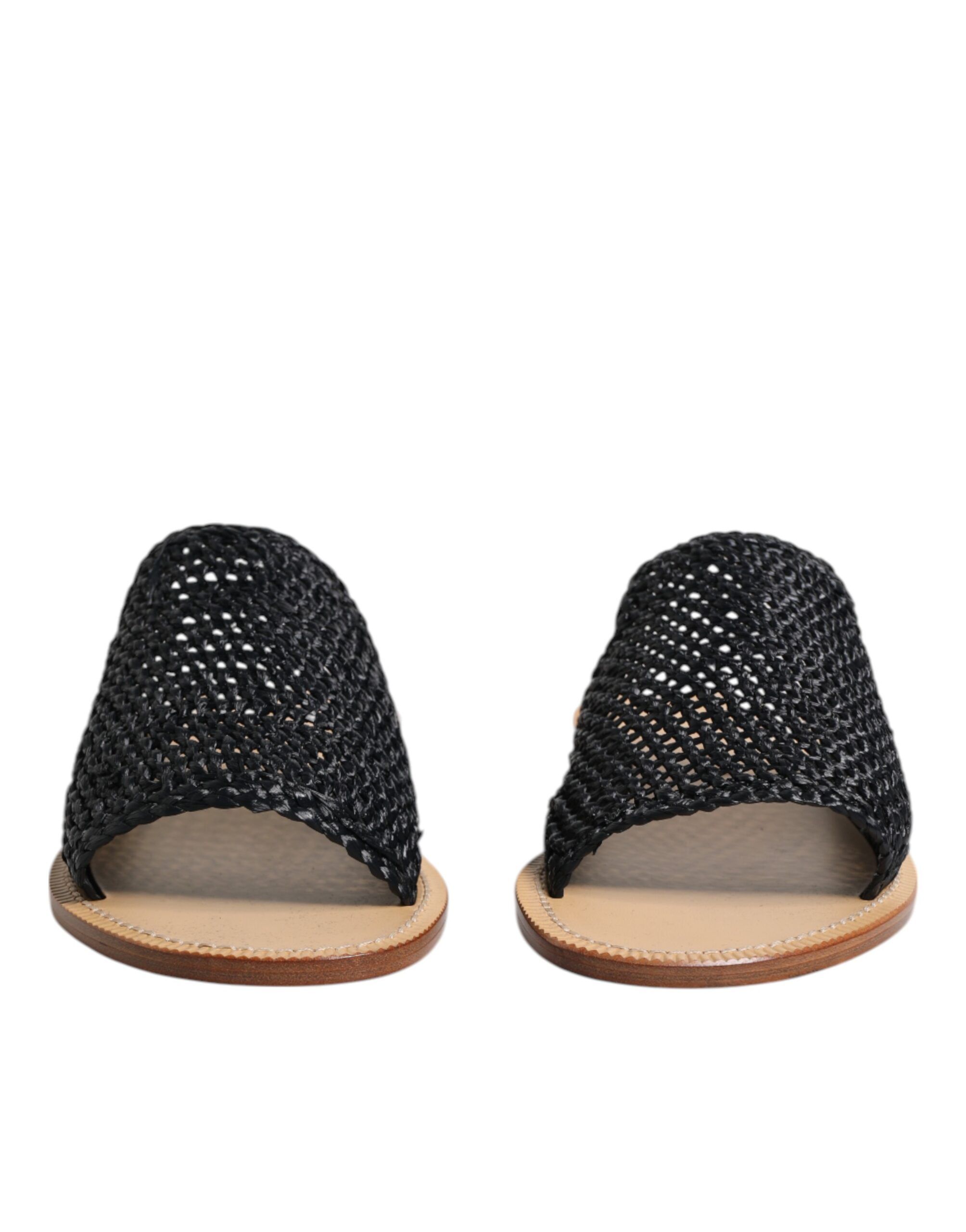 Monochrome Braided Raffia Slides Men's Shoes - Dolce & Gabbana - Modalova