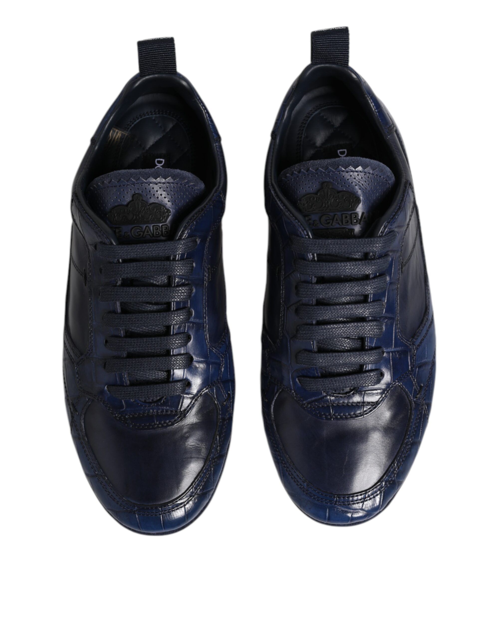 Dark Leather Low Top Men Sneakers Men's Shoes - Dolce & Gabbana - Modalova