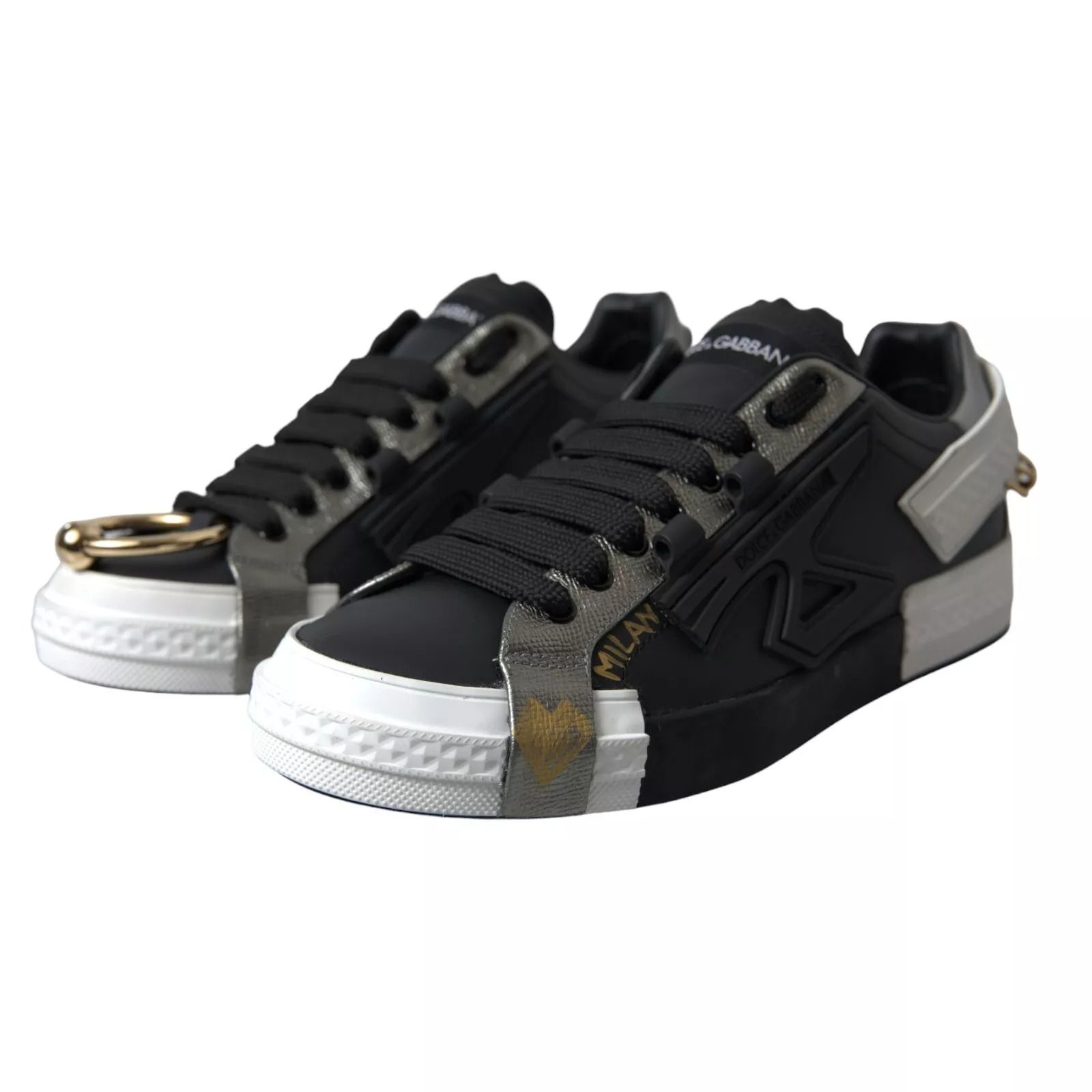 Leather Low Top Sneakers Portofino Men's Shoes - Dolce & Gabbana - Modalova