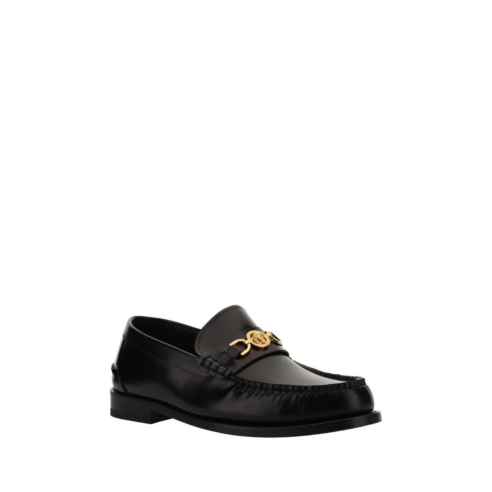 Calf Leather Bos Taurus Slip-On Men's Loafers - Versace - Modalova