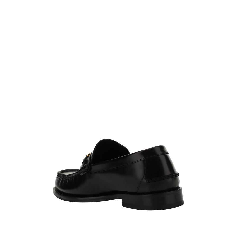 Calf Leather Bos Taurus Slip-On Men's Loafers - Versace - Modalova