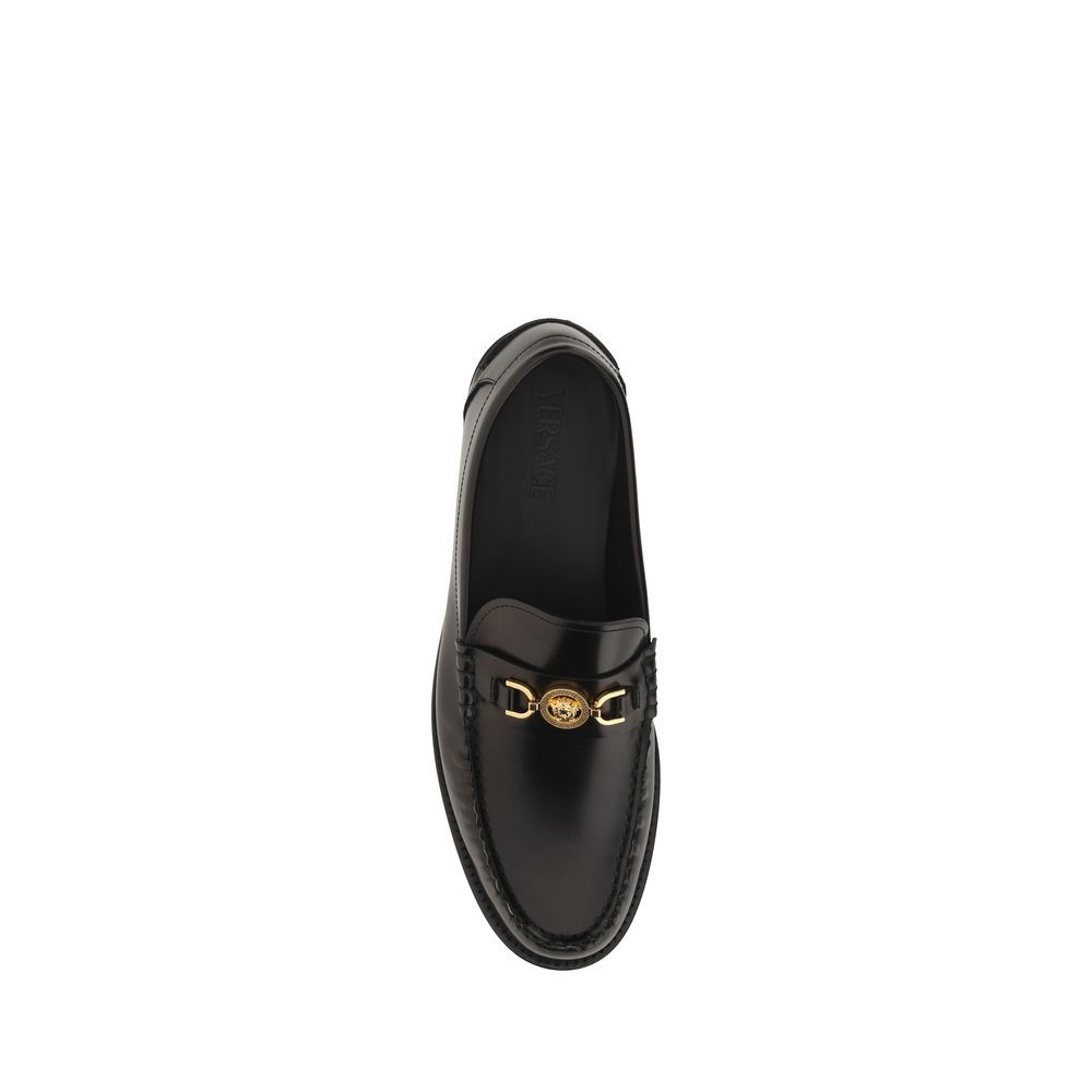 Calf Leather Bos Taurus Slip-On Men's Loafers - Versace - Modalova