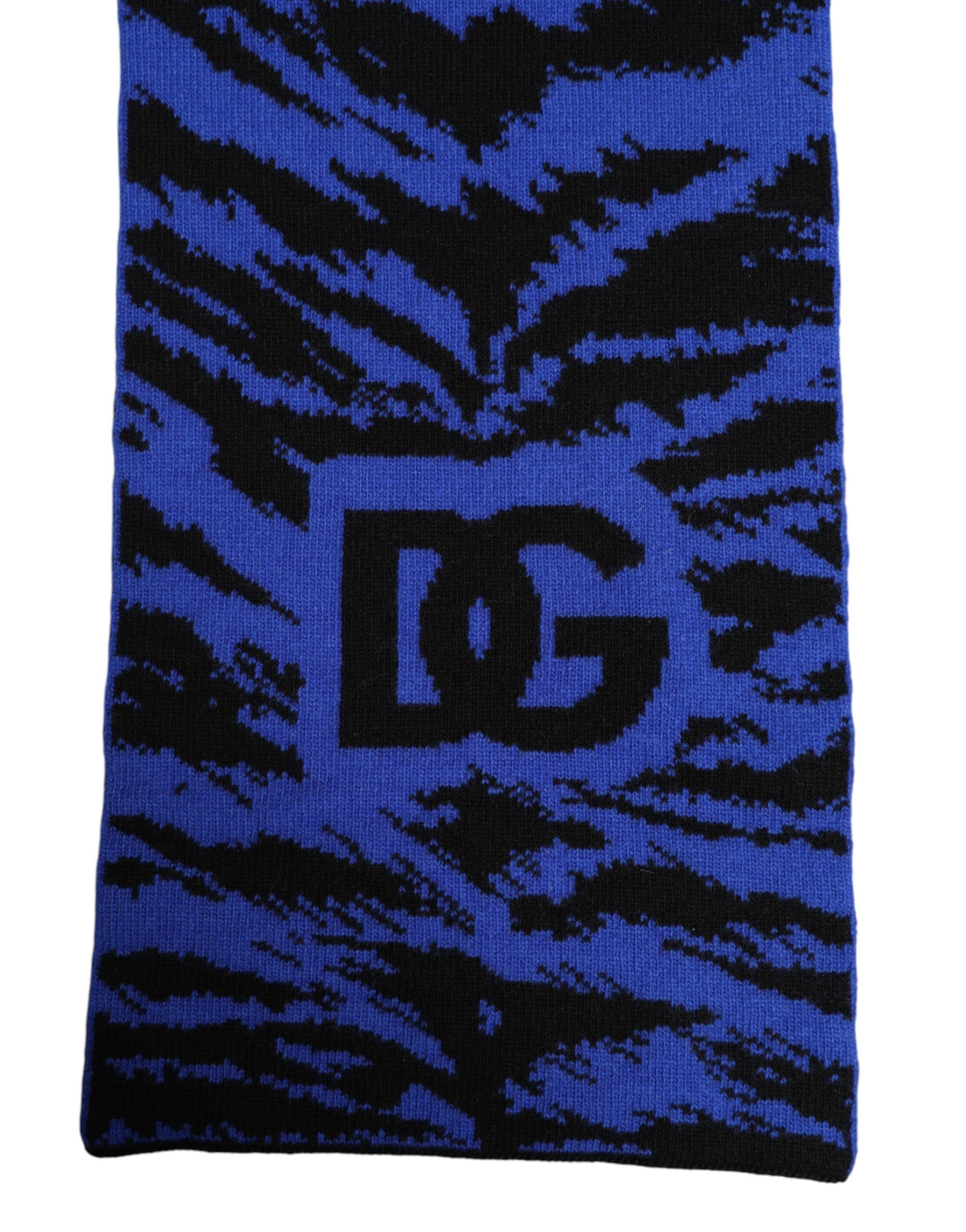 Blue Black Logo Neck Warmer Wrap Shawl Men's Scarf - Dolce & Gabbana - Modalova