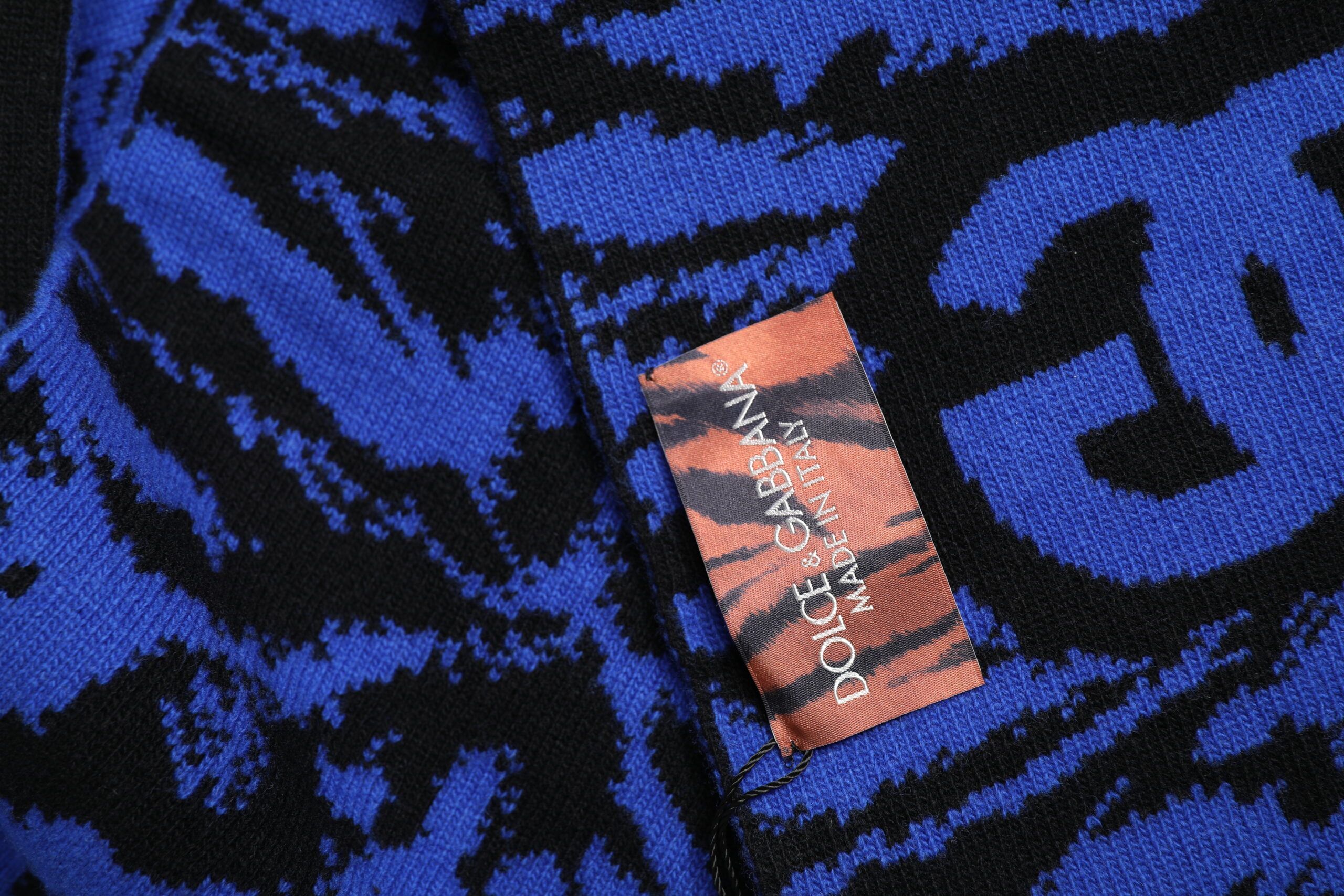 Blue Black Logo Neck Warmer Wrap Shawl Men's Scarf - Dolce & Gabbana - Modalova