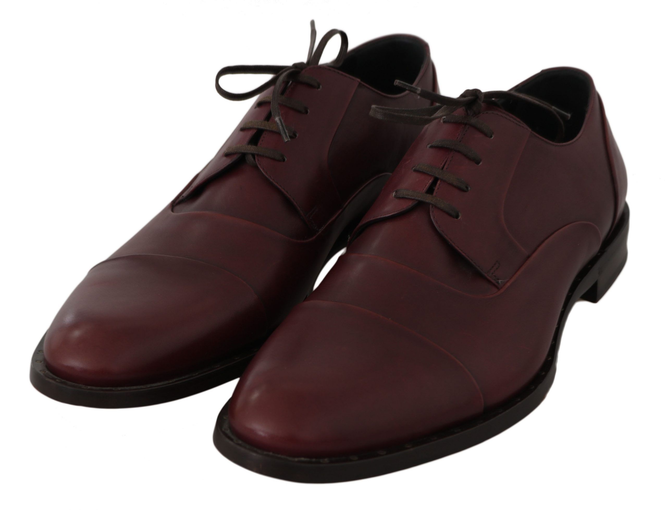 Red Leather Derby Formal Men's Shoes - Dolce & Gabbana - Modalova