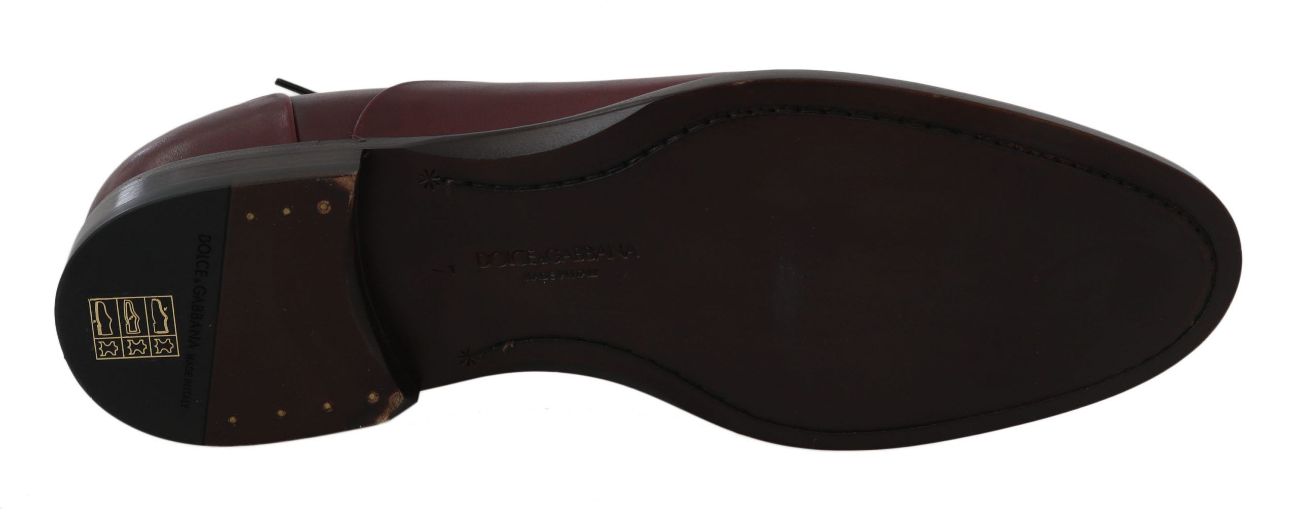 Red Leather Derby Formal Men's Shoes - Dolce & Gabbana - Modalova